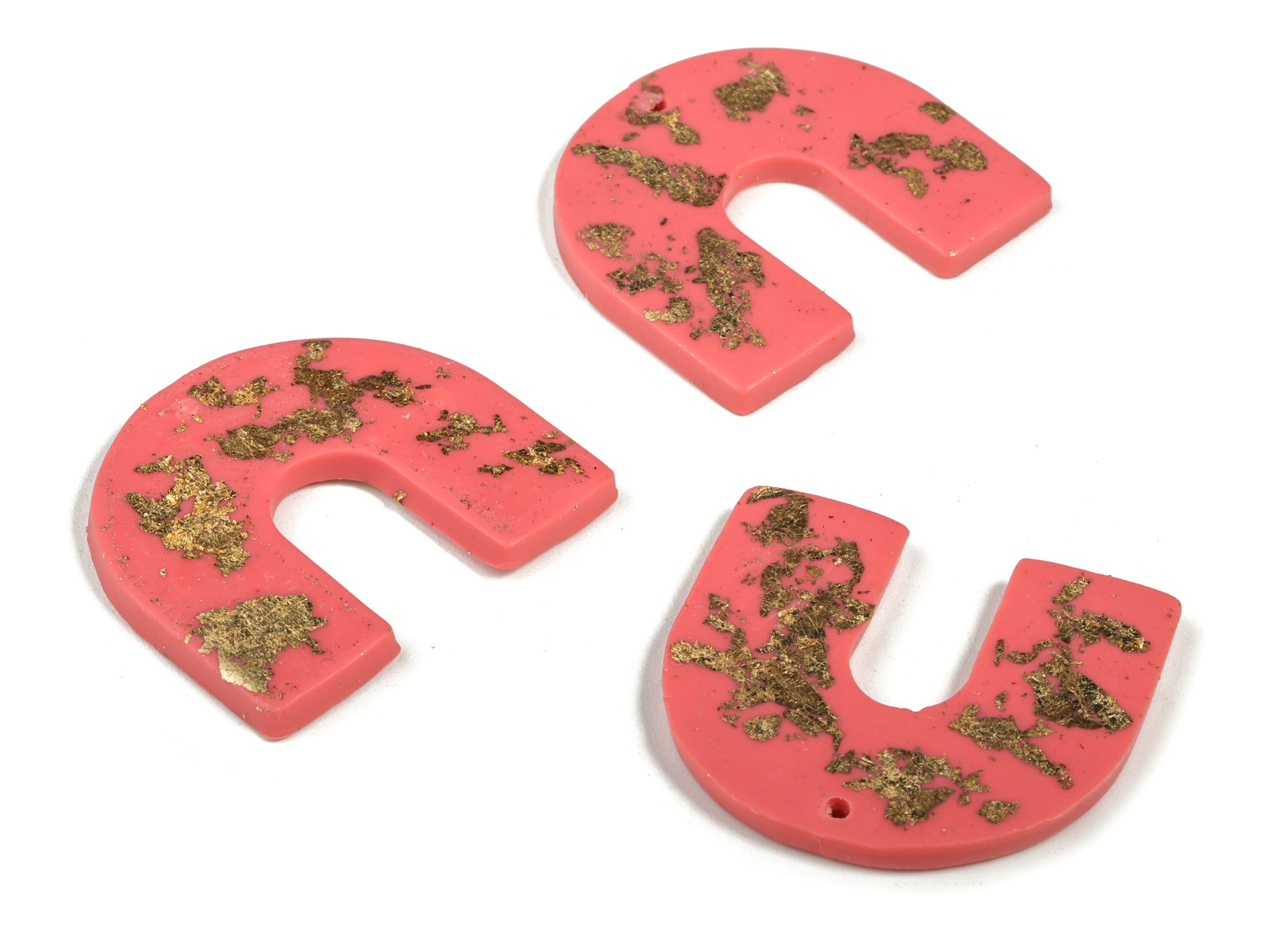 Polymer Clay U Earring Charms - Polymer Clay U Pendant - Earring Findings - Jewellery Handmade - 33.28x30.03x3.07mm - PC2257B - DOMEDBAZAAR