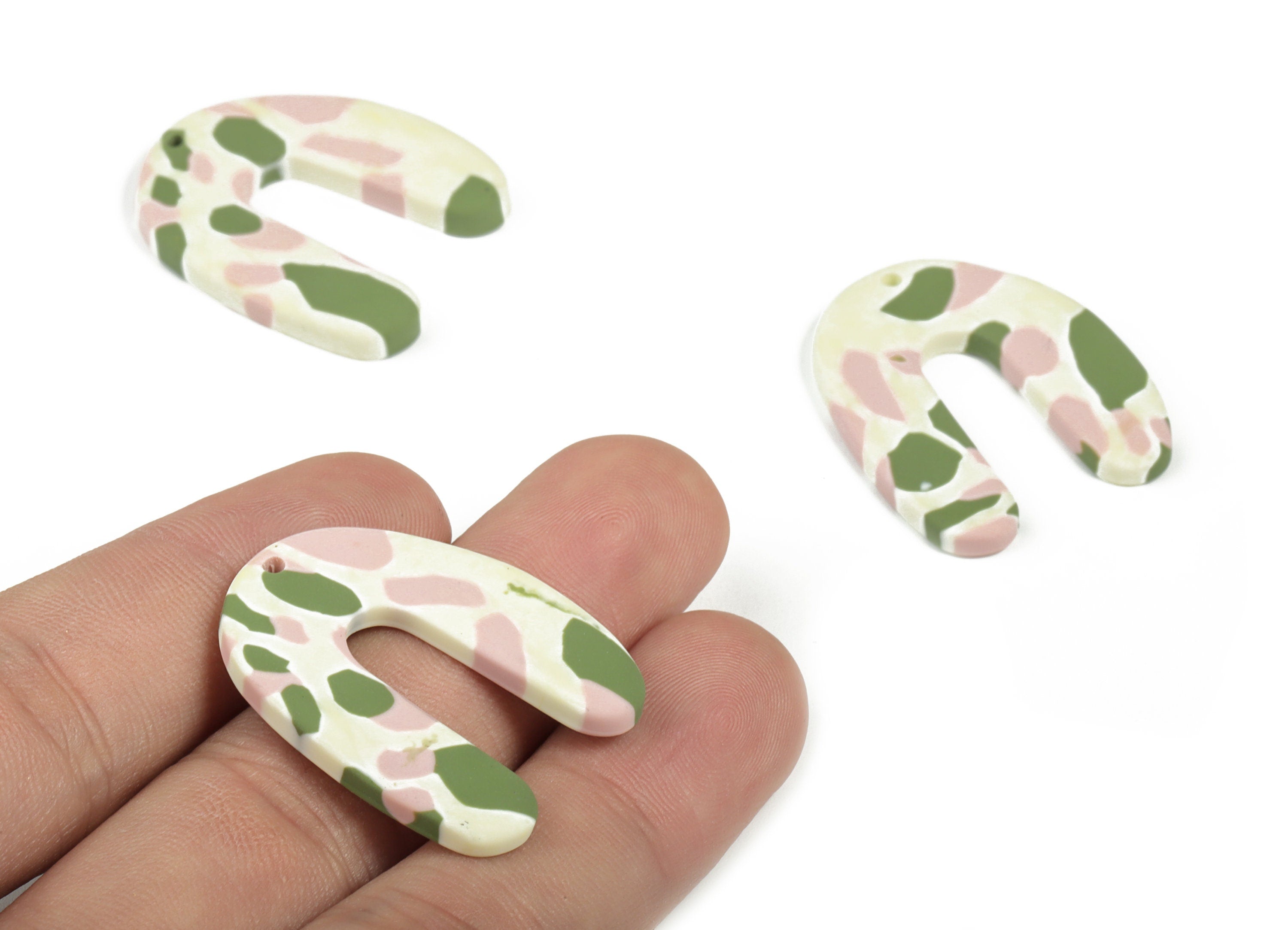 PolymerClay U Earring Charms - PolymerClay U Pandant - Earring Findings - Jewelry Handmade - 32.93x25.77x3.45mm - PC2258B - DOMEDBAZAAR