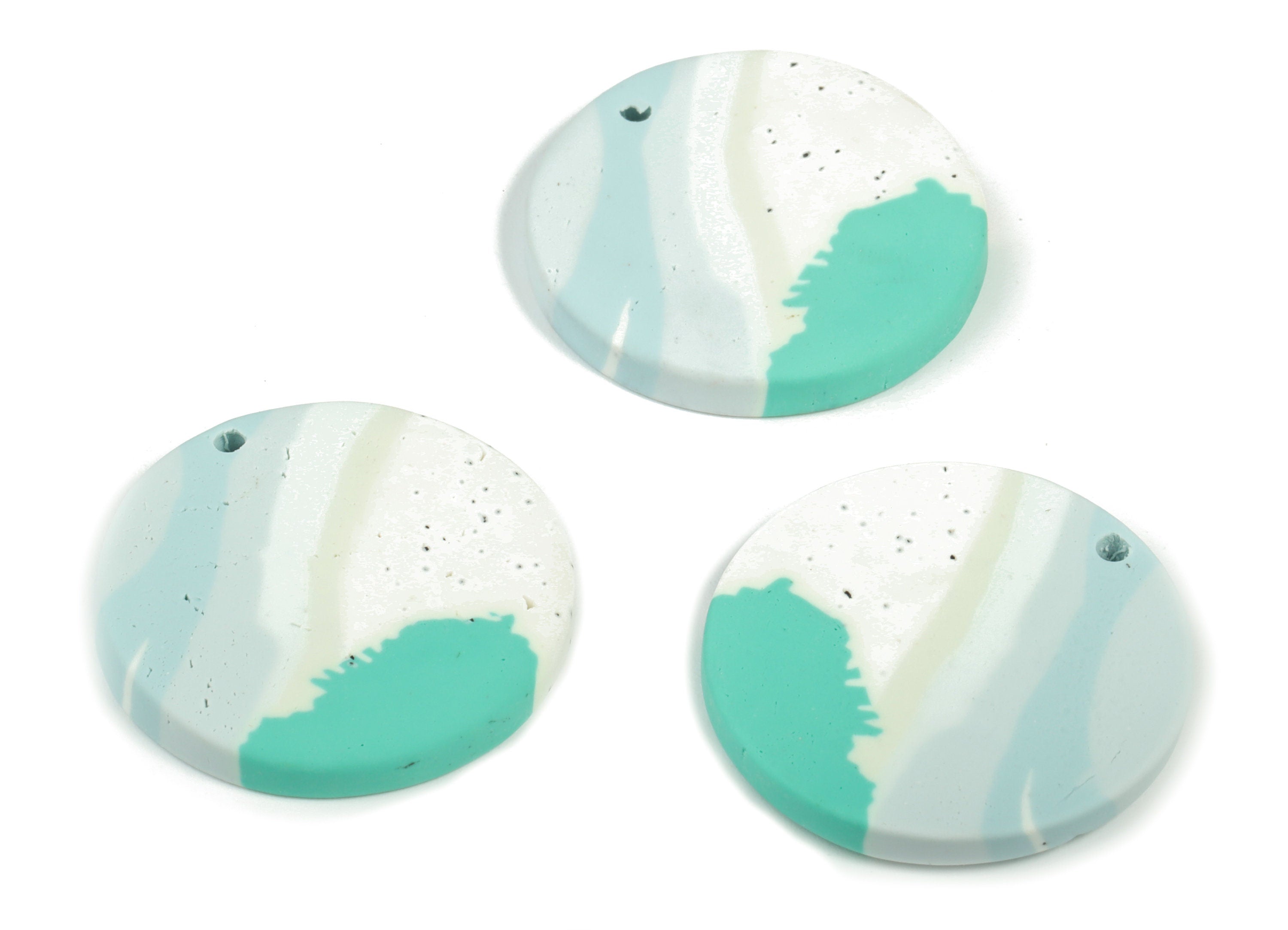 PolymerClay Round Earring Charms - PolymerClay Circle Pandant - Earring Findings - Jewelry Handmade - 25.85x25.43x3.47mm - PC2294A - DOMEDBAZAAR