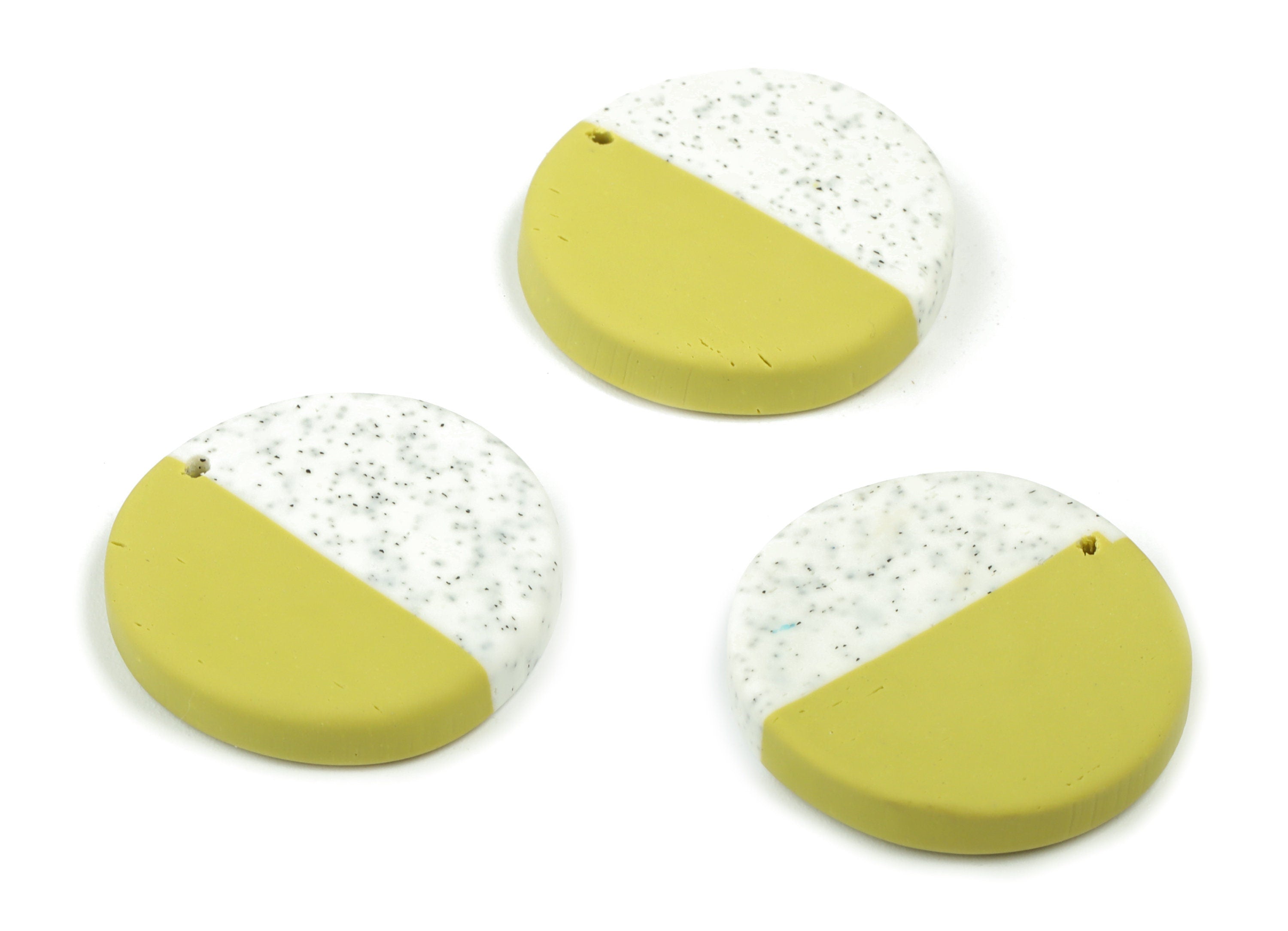 PolymerClay Round Earring Charms - PolymerClay Circle Pandant - Earring Findings - Jewelry Handmade -25.55x24.97x4.49mm - PC2294C - DOMEDBAZAAR