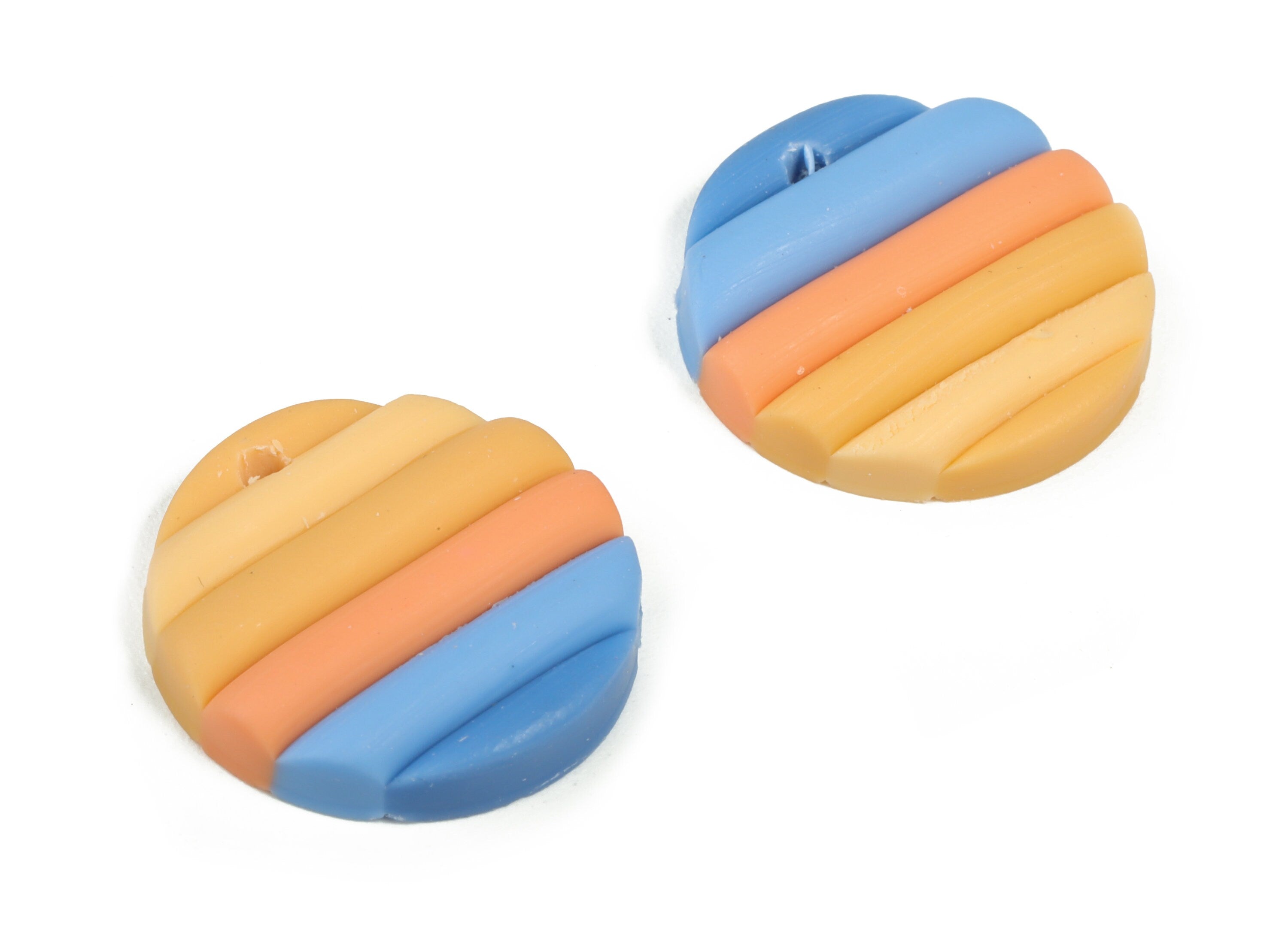 PolymerClay Round Earring Charms - PolymerClay Circle Pandant - Earring Findings - Jewelry Handmade -18.78x18.63x3.64mm - PC2298A - DOMEDBAZAAR