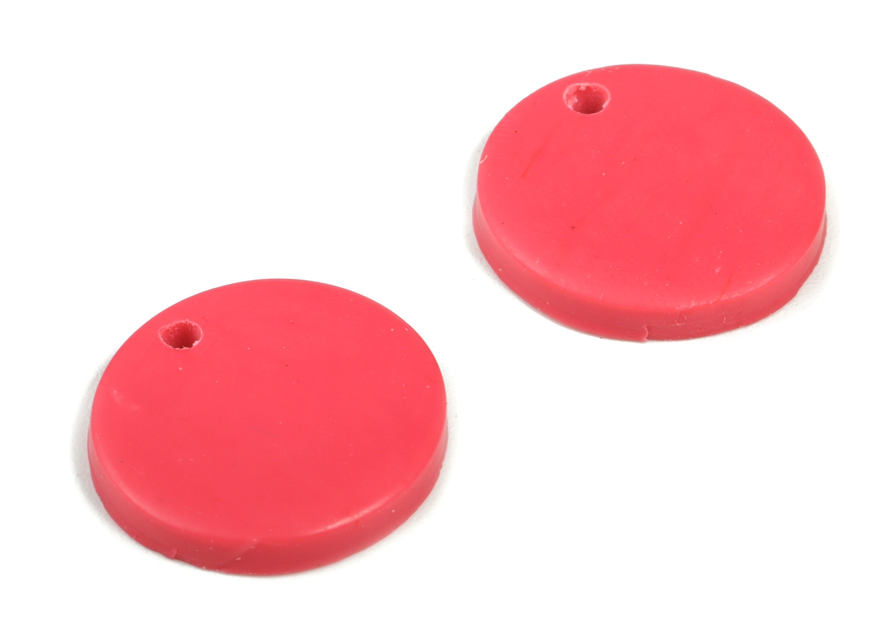 PolymerClay Round Earring Charms - PolymerClay Circle Pandant - Earring Findings - Jewelry Handmade - 18.11x17.78x2.9mm- PC2297A - DOMEDBAZAAR