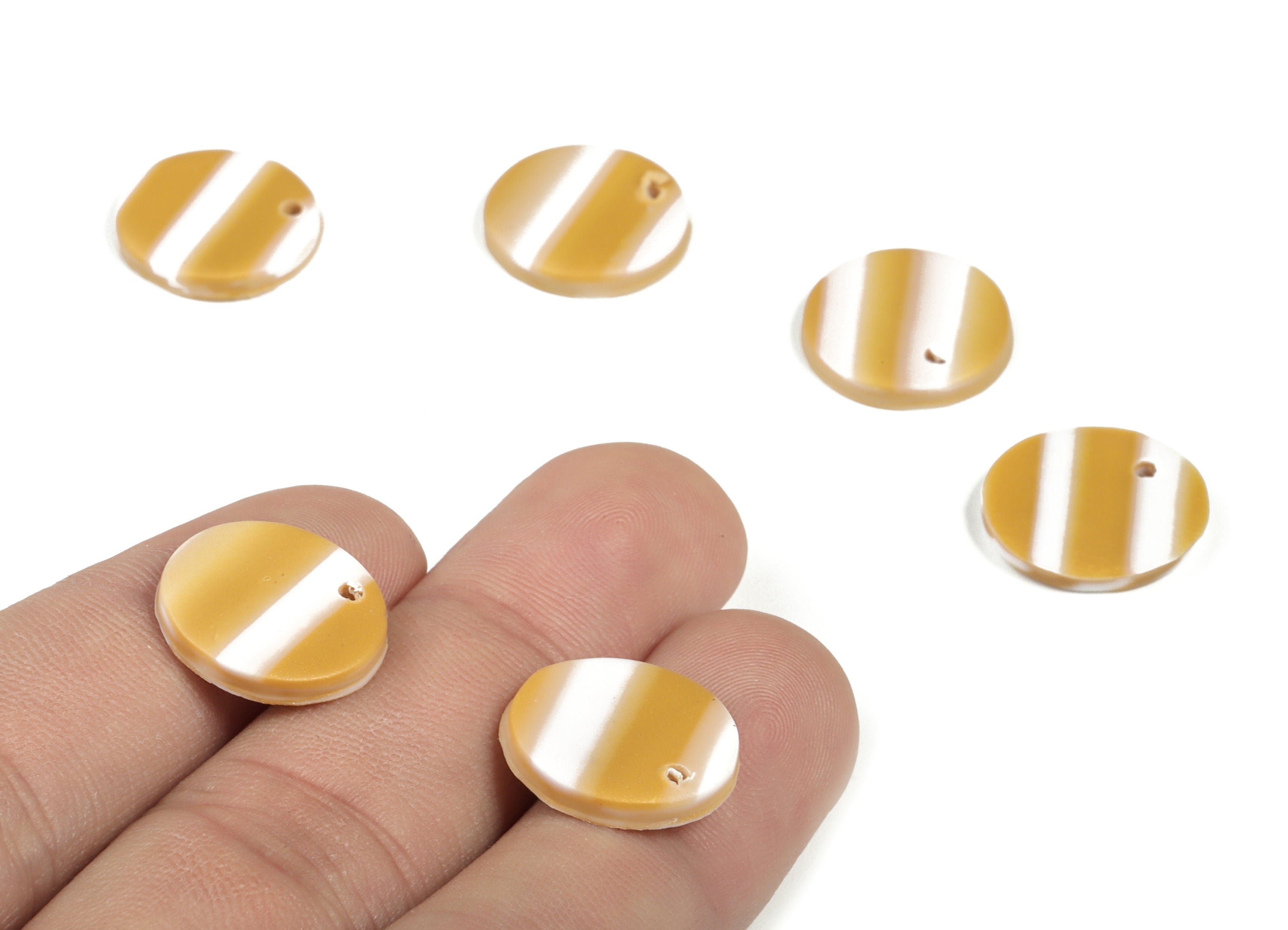 PolymerClay Round Earring Charms - PolymerClay Circle Pandant - Earring Findings - Jewelry Handmade - 15.37x14.87x2.39mm- PC2299A - DOMEDBAZAAR