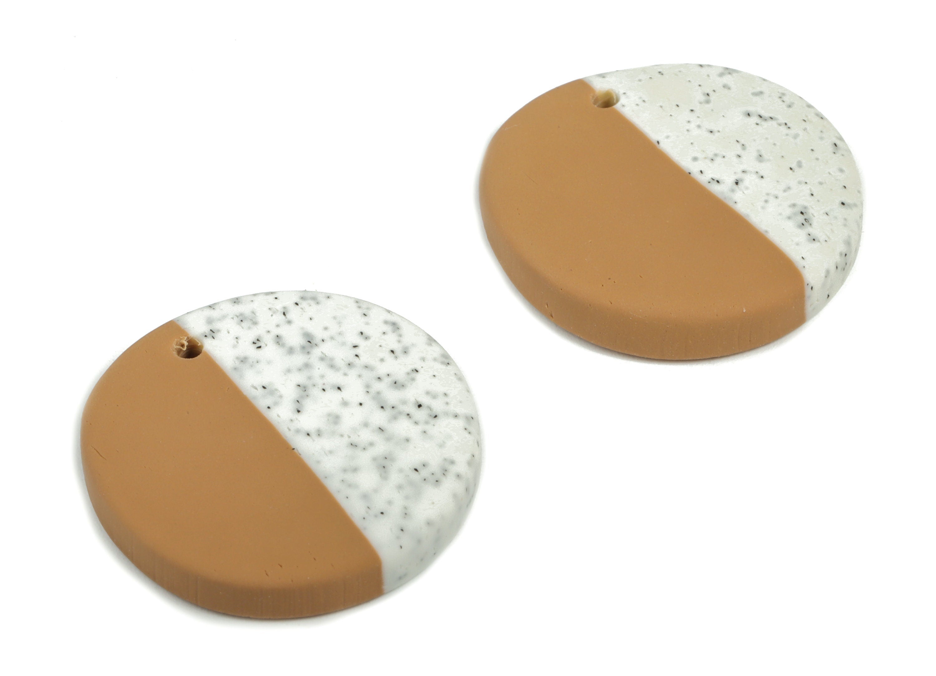 PolymerClay Round Earring Charms - PolymerClay Circle Pandant - Earring Findings - Jewelry Handmade - 25.28x25.1x4.3mm - PC2294B - DOMEDBAZAAR