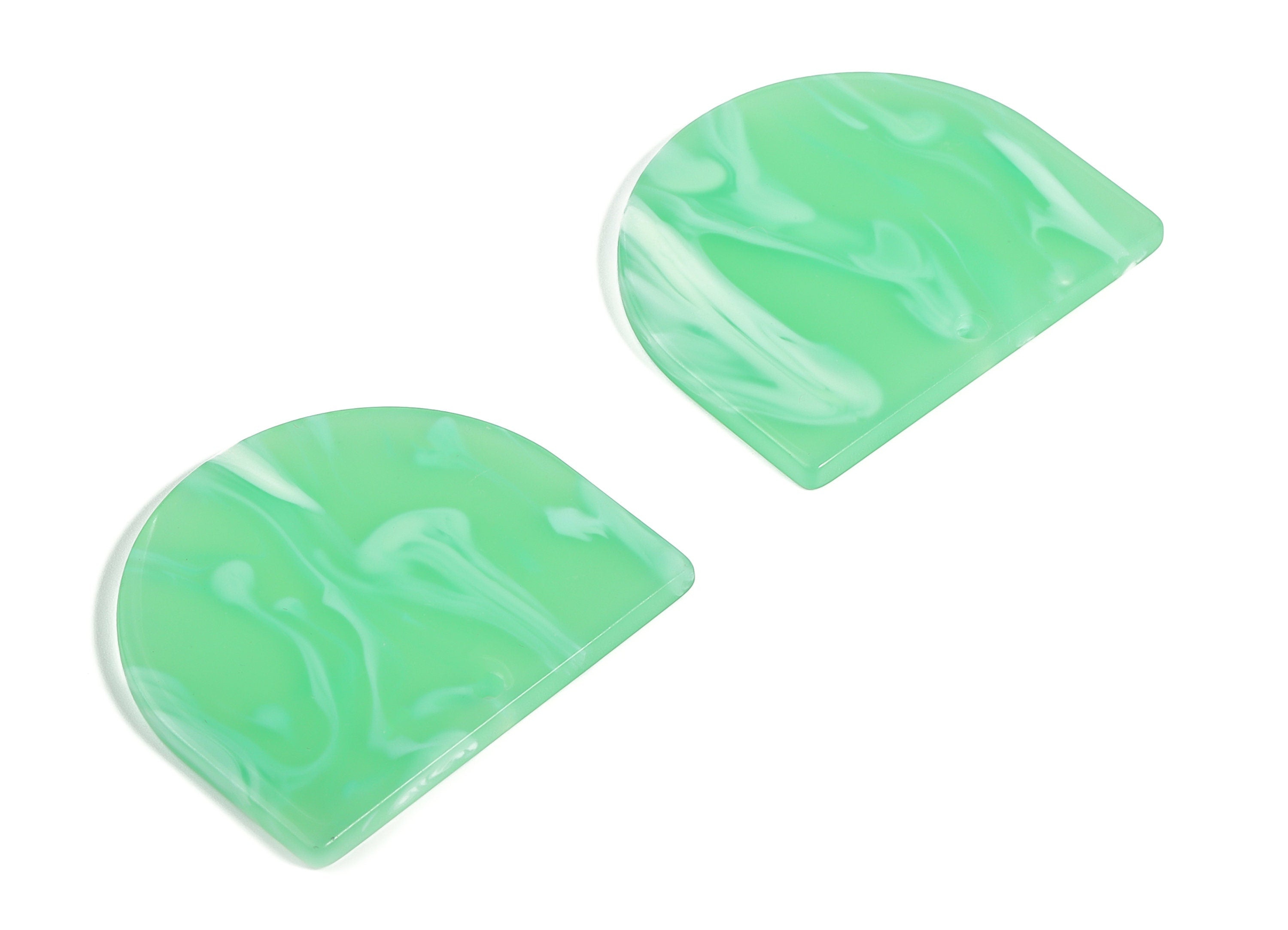 Acrylic D Earring Charms - Semi circle Pendant - Earring Findings - Jewelry Supplies - Color Code: A610 - 33.37x29.18x2.48mm - AC1094-A610 - DOMEDBAZAAR