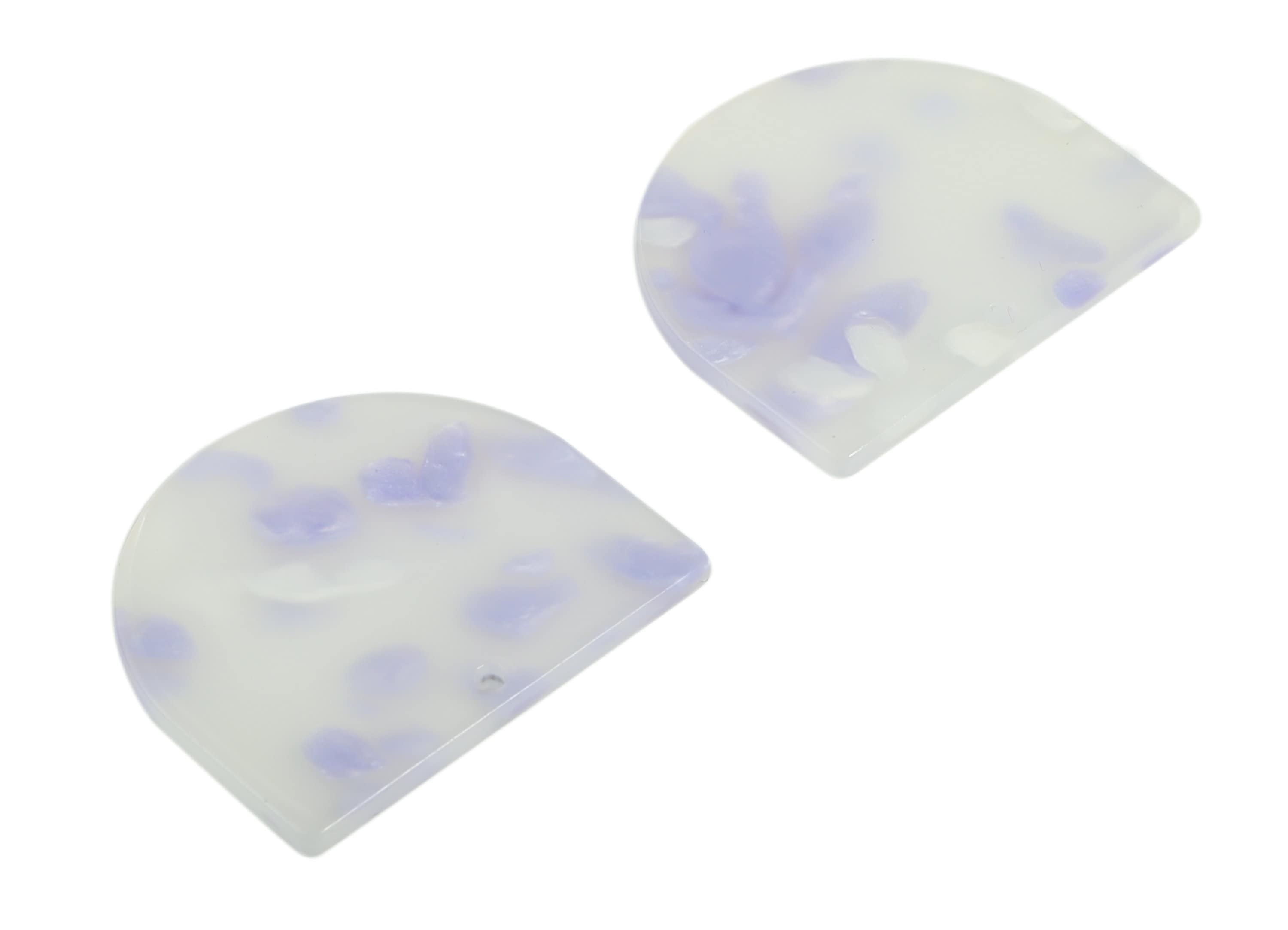 Acrylic D Earring Charms - Semi Circle Pendant - Earring Findings - Jewelry Supplies - Color Code: A595 - 33.24x29.26x2.43mm - AC1094-A595 - DOMEDBAZAAR