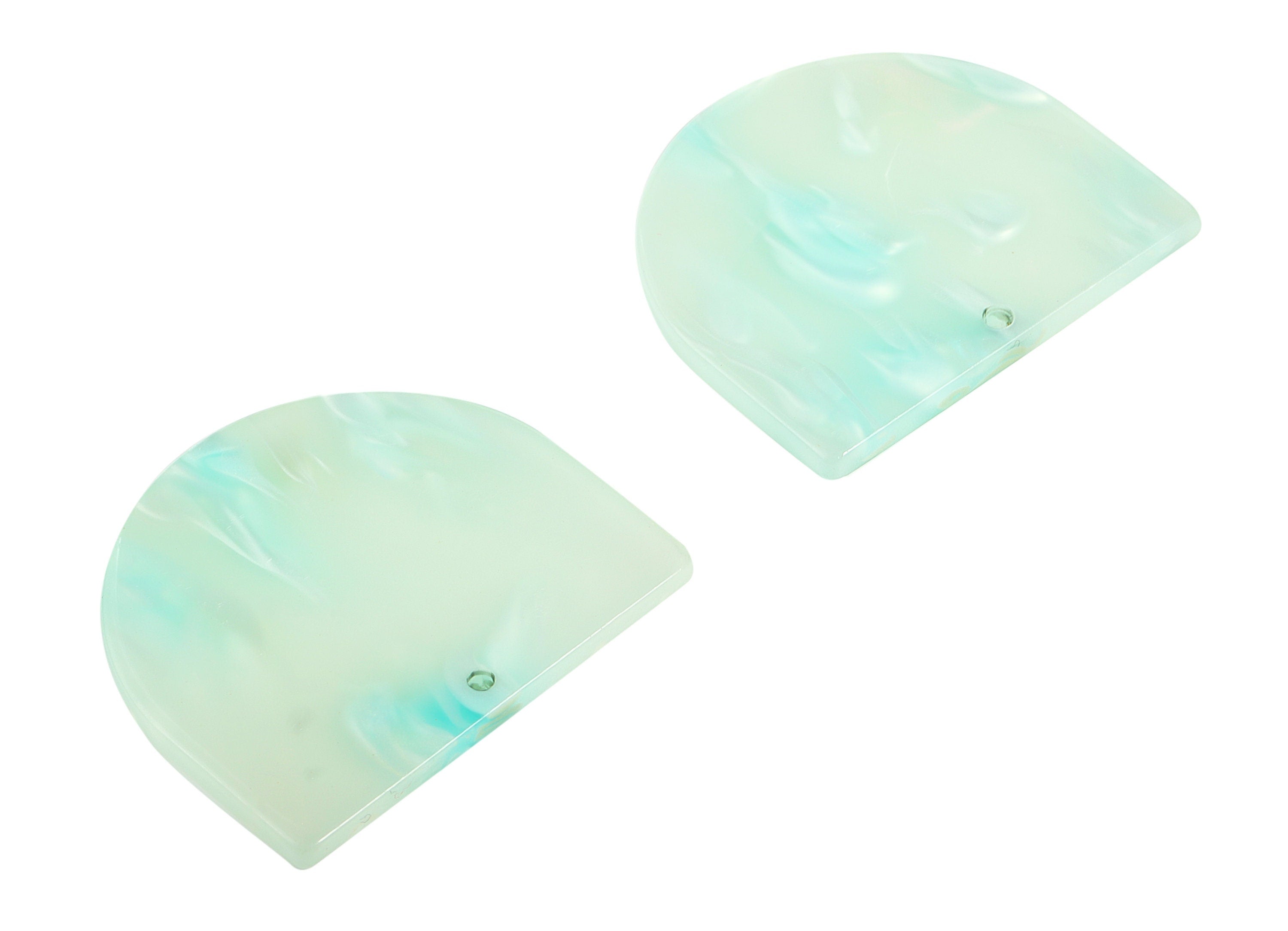 Acrylic D Earring Charms - Semi Circle Pendant - Earring Findings - Jewelry Supplies - Color Code: A599 - 33.51x29.25x2.66mm - AC1094-A599 - DOMEDBAZAAR