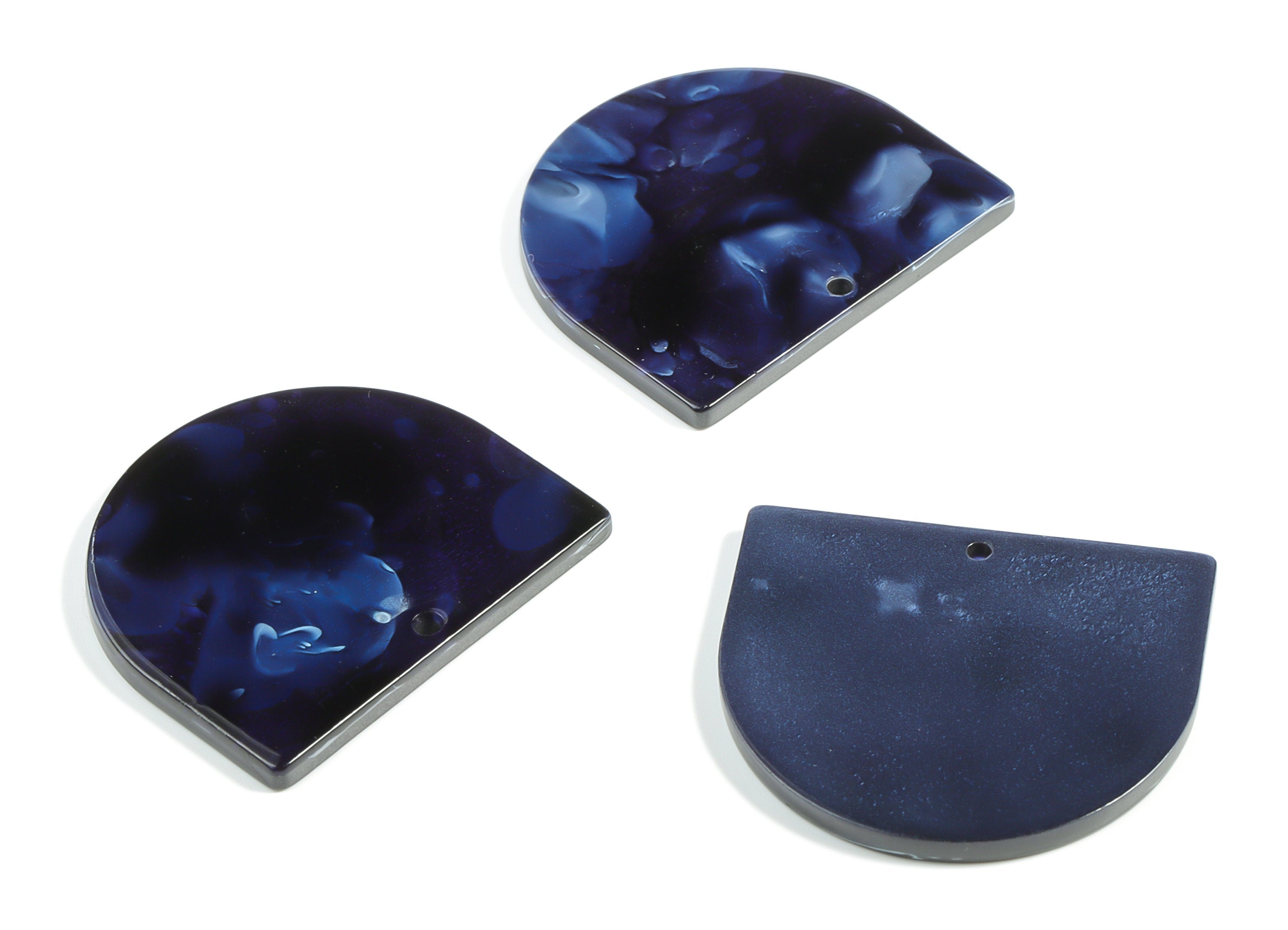 Acrylic D Earring Charms - Semi Circle Pendant - Earring Findings - Jewelry Supplies - Color Code: A634 - 33.32x29.22x2.66mm - AC1094-A634 - DOMEDBAZAAR