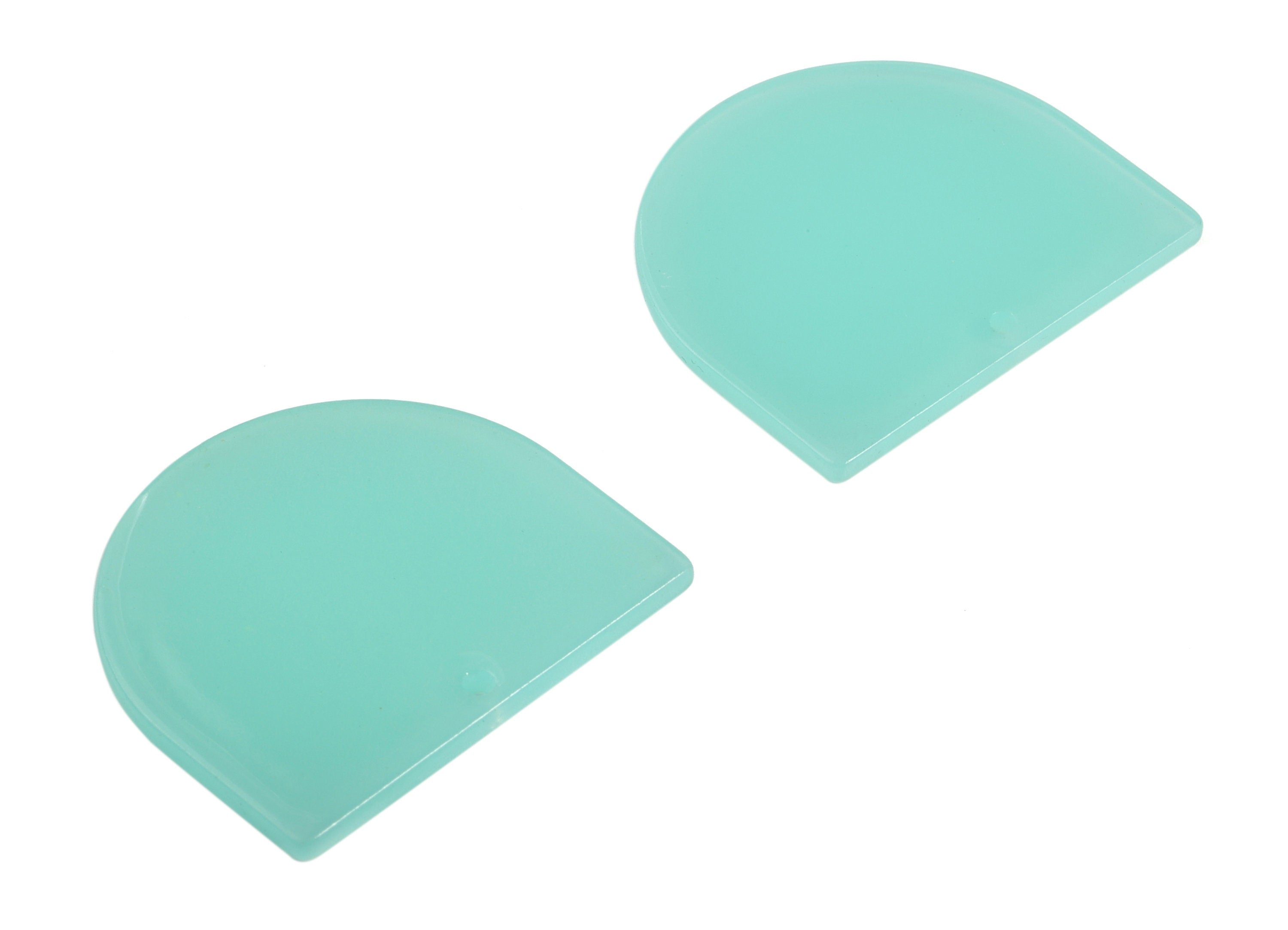 Acrylic D Earring Charms - Semi Circle Pendant - Earring Findings - Jewelry Supplies - Color Code: A612 - 33.31x29.19x2.20mm - AC1094-A612 - DOMEDBAZAAR