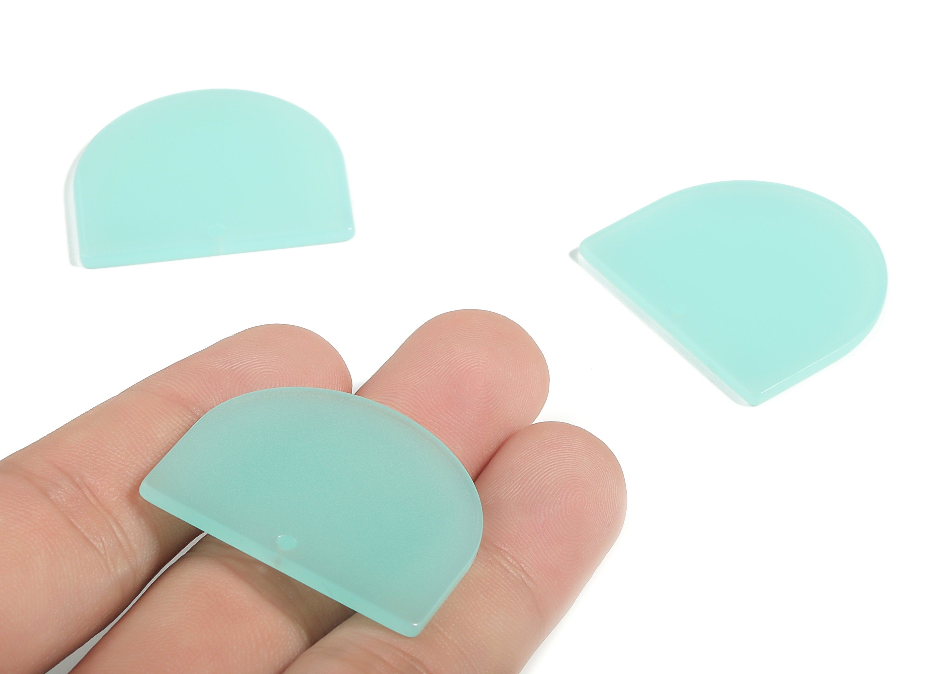 Acrylic D Earring Charms - Semi Circle Pendant - Earring Findings - Jewelry Supplies - Color Code: A612 - 33.31x29.19x2.20mm - AC1094-A612 - DOMEDBAZAAR