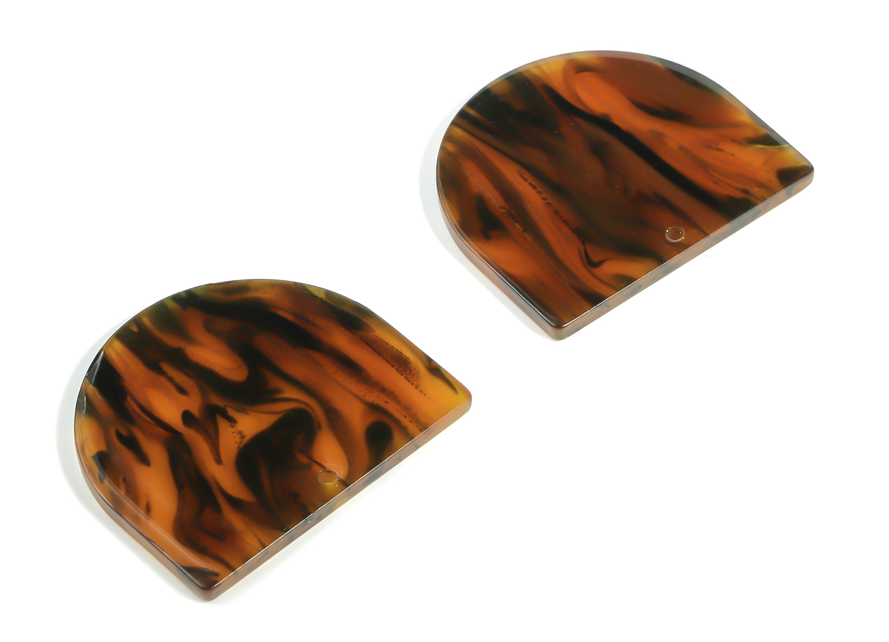 Acrylic D Earring Charms - Semi Circle Pendant - Earring Findings - Jewelry Supplies - Color Code: A625 - 33.39x29.21x2.59mm - AC1094-A625 - DOMEDBAZAAR