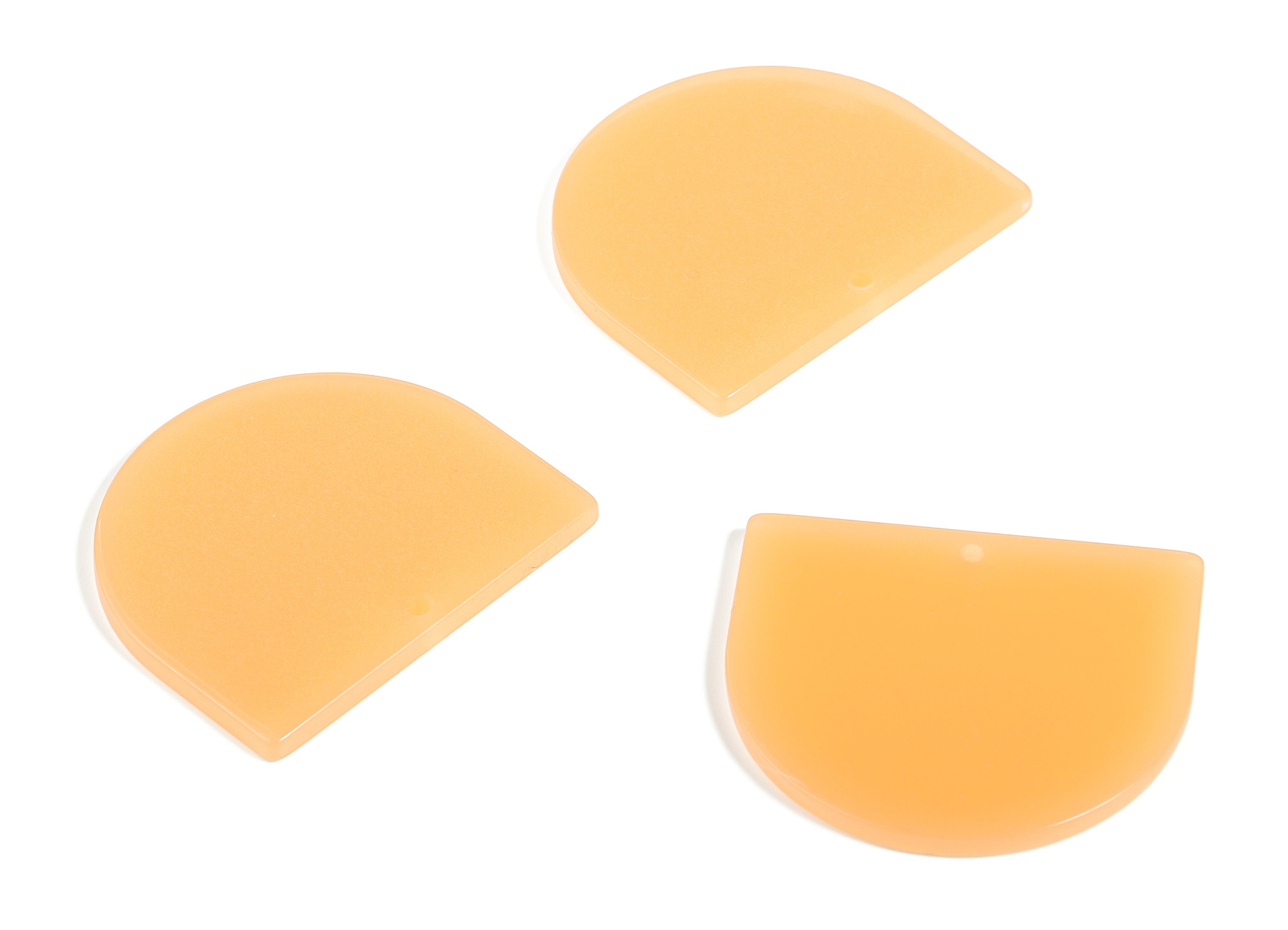 Acrylic D Earring Charms - Semi Circle Pendant - Earring Findings - Jewelry Supplies - Color Code: A628 - 33.48x29.23x2.00mm - AC1094-A628 - DOMEDBAZAAR