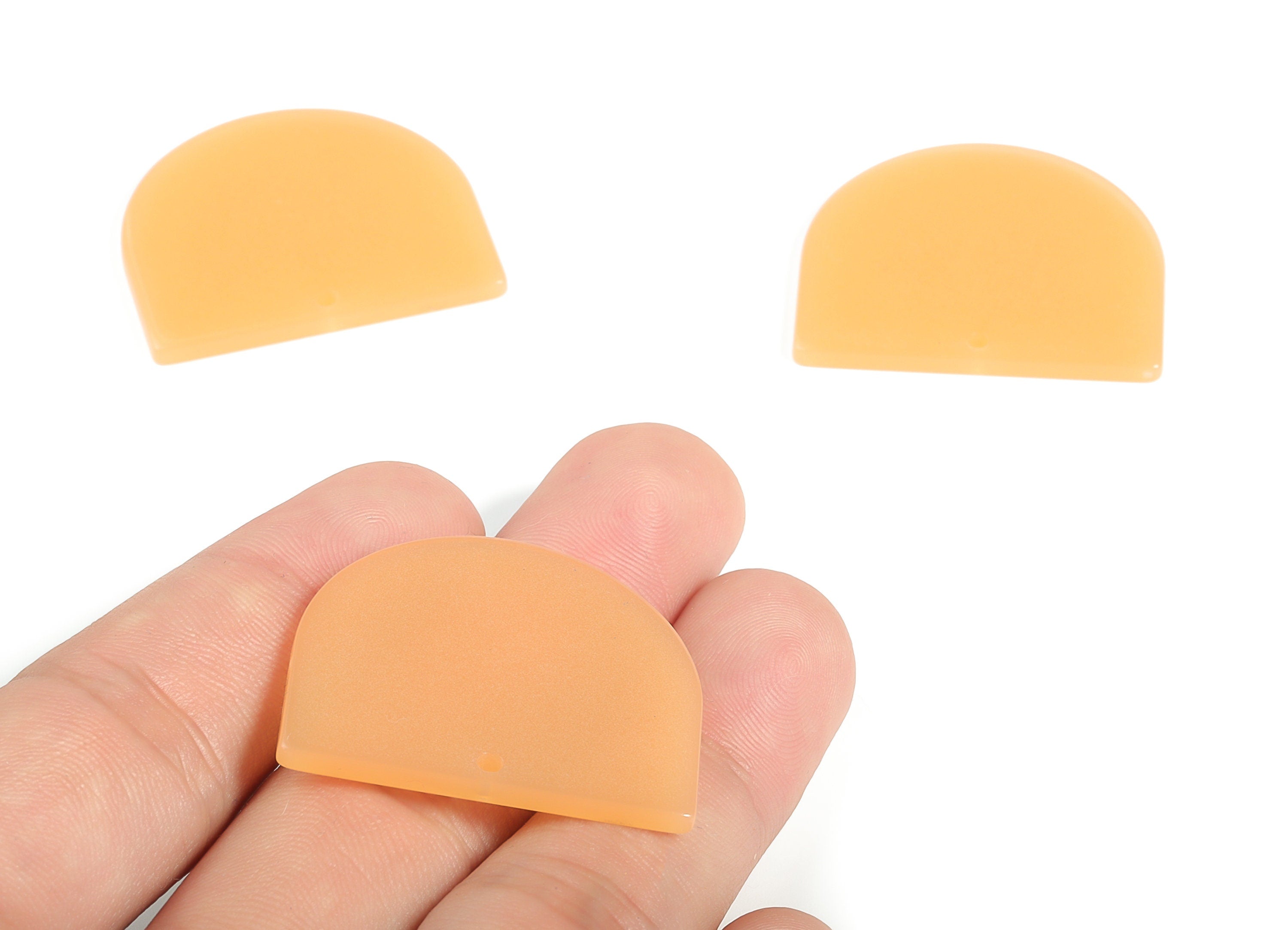 Acrylic D Earring Charms - Semi Circle Pendant - Earring Findings - Jewelry Supplies - Color Code: A628 - 33.48x29.23x2.00mm - AC1094-A628 - DOMEDBAZAAR