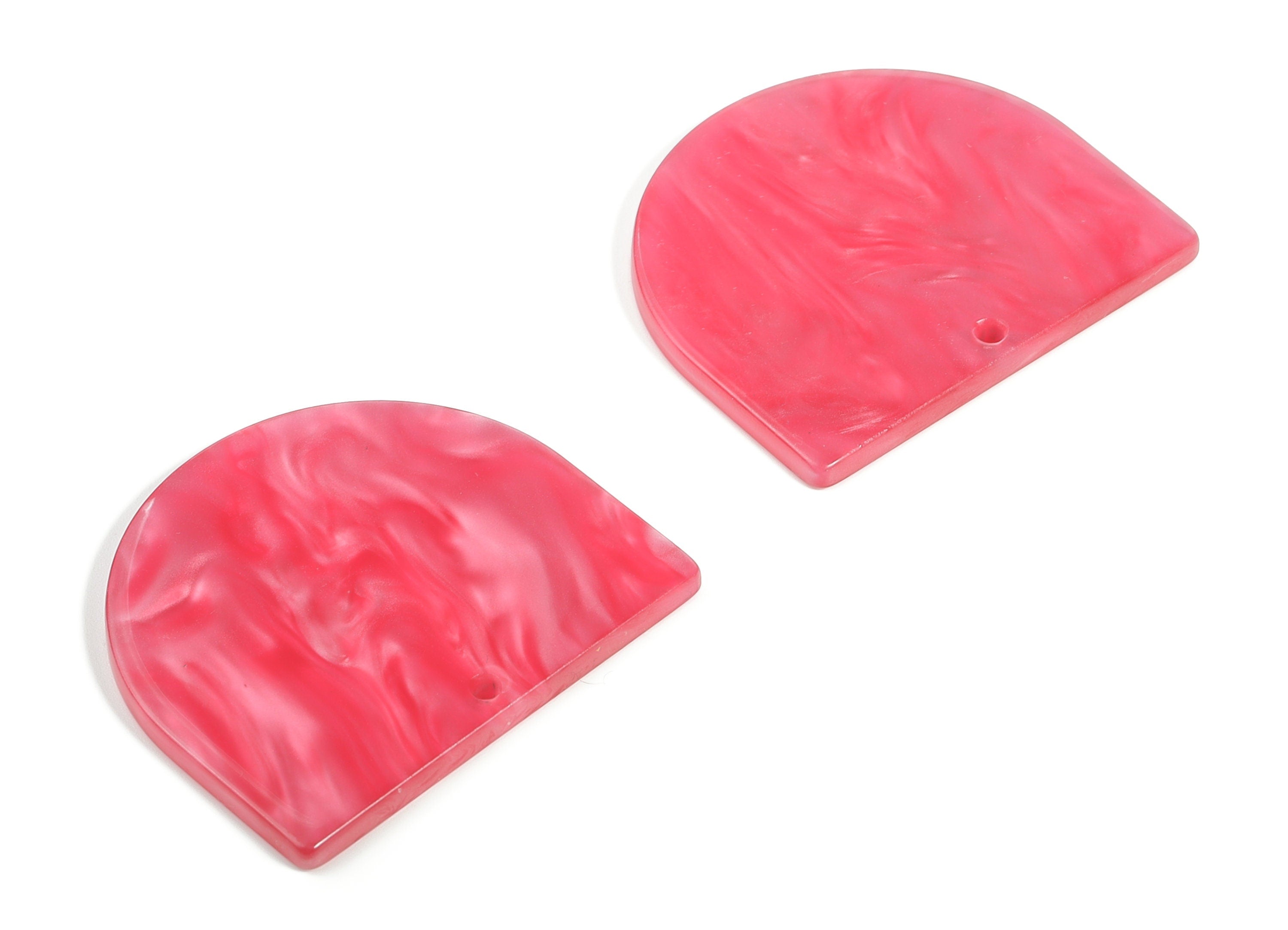 Acrylic D Earring Charms - Semi circle Pendant - Earring Findings - Jewelry Supplies - Color Code: A629 - 33.39x29.17x2.59mm - AC1094-A629 - DOMEDBAZAAR