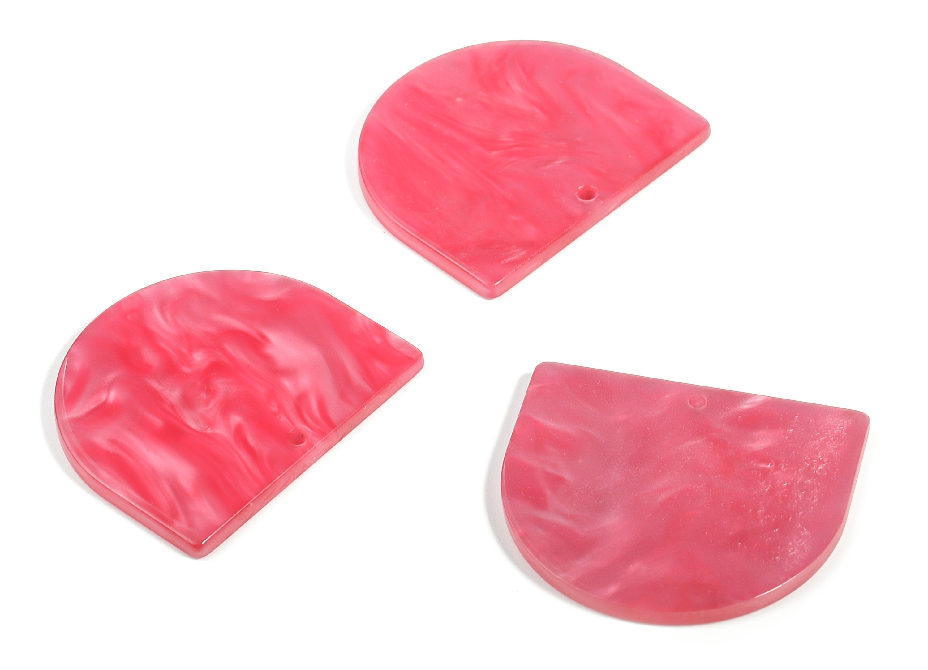 Acrylic D Earring Charms - Semi circle Pendant - Earring Findings - Jewelry Supplies - Color Code: A629 - 33.39x29.17x2.59mm - AC1094-A629 - DOMEDBAZAAR