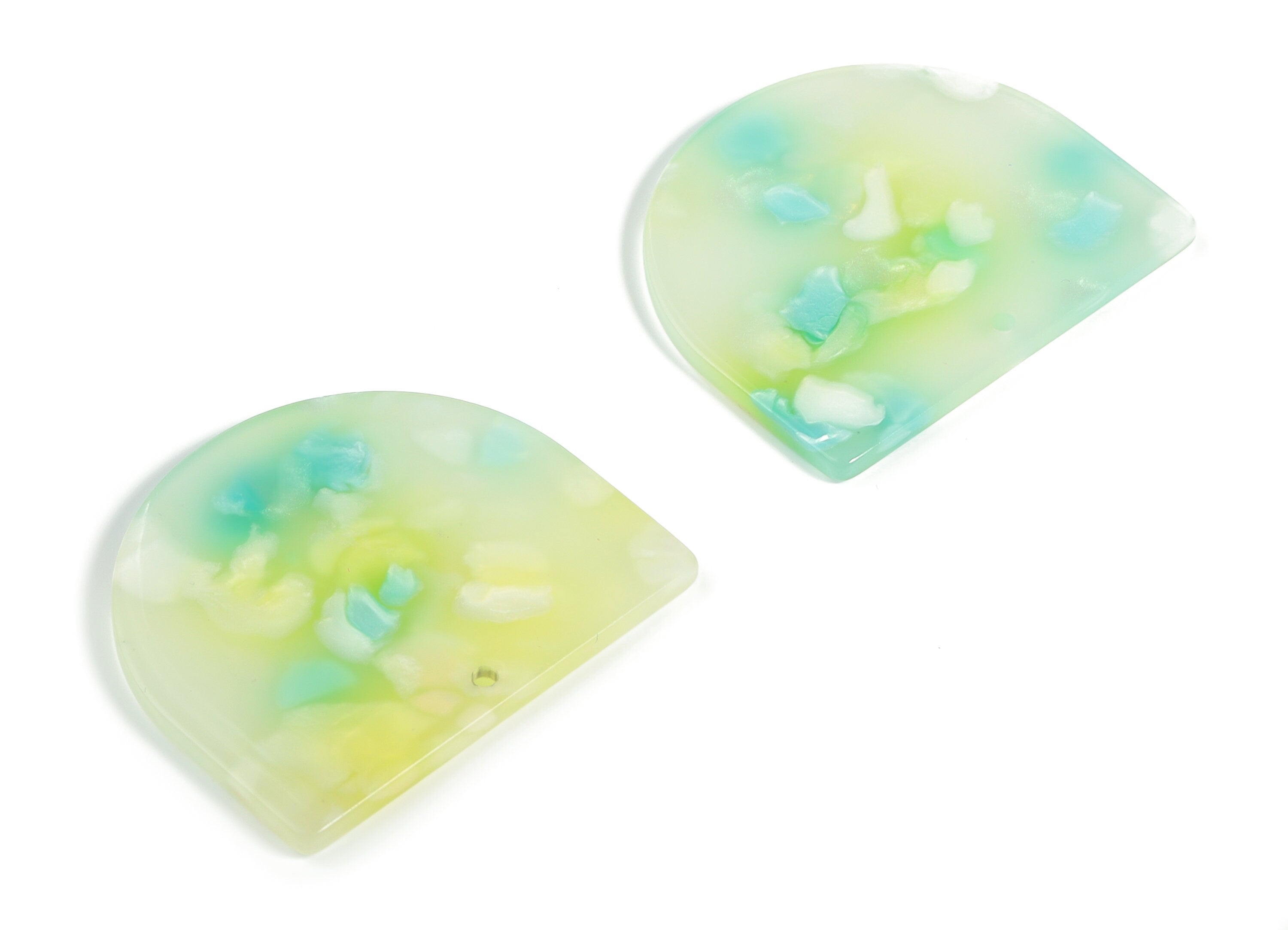 Acrylic D Earring Charms - Semi Circle Pendant - Earring Findings - Jewelry Supplies - Color Code: A597 - 33.3x29.13x2.30mm - AC1094-A597 - DOMEDBAZAAR