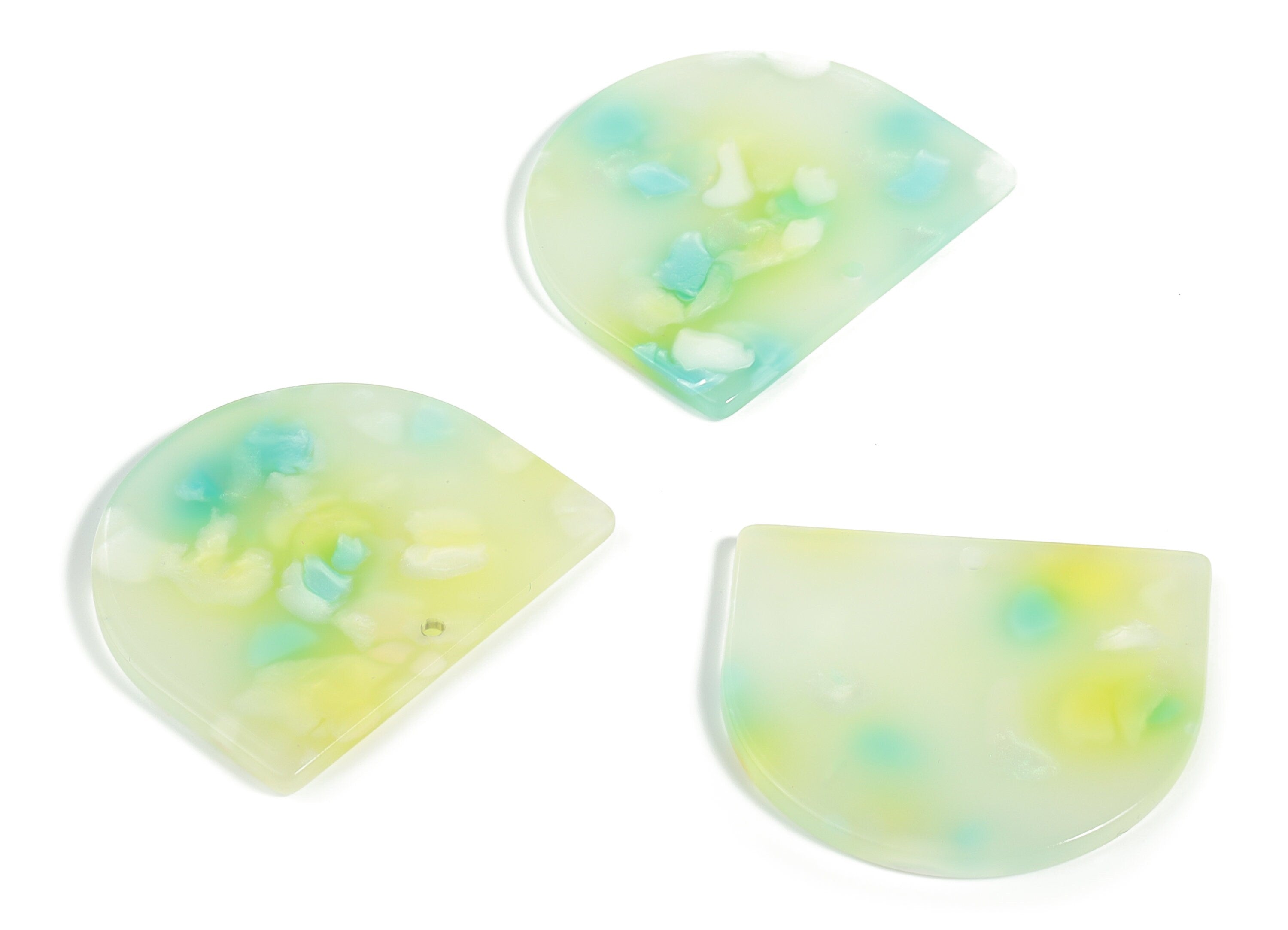 Acrylic D Earring Charms - Semi Circle Pendant - Earring Findings - Jewelry Supplies - Color Code: A597 - 33.3x29.13x2.30mm - AC1094-A597 - DOMEDBAZAAR