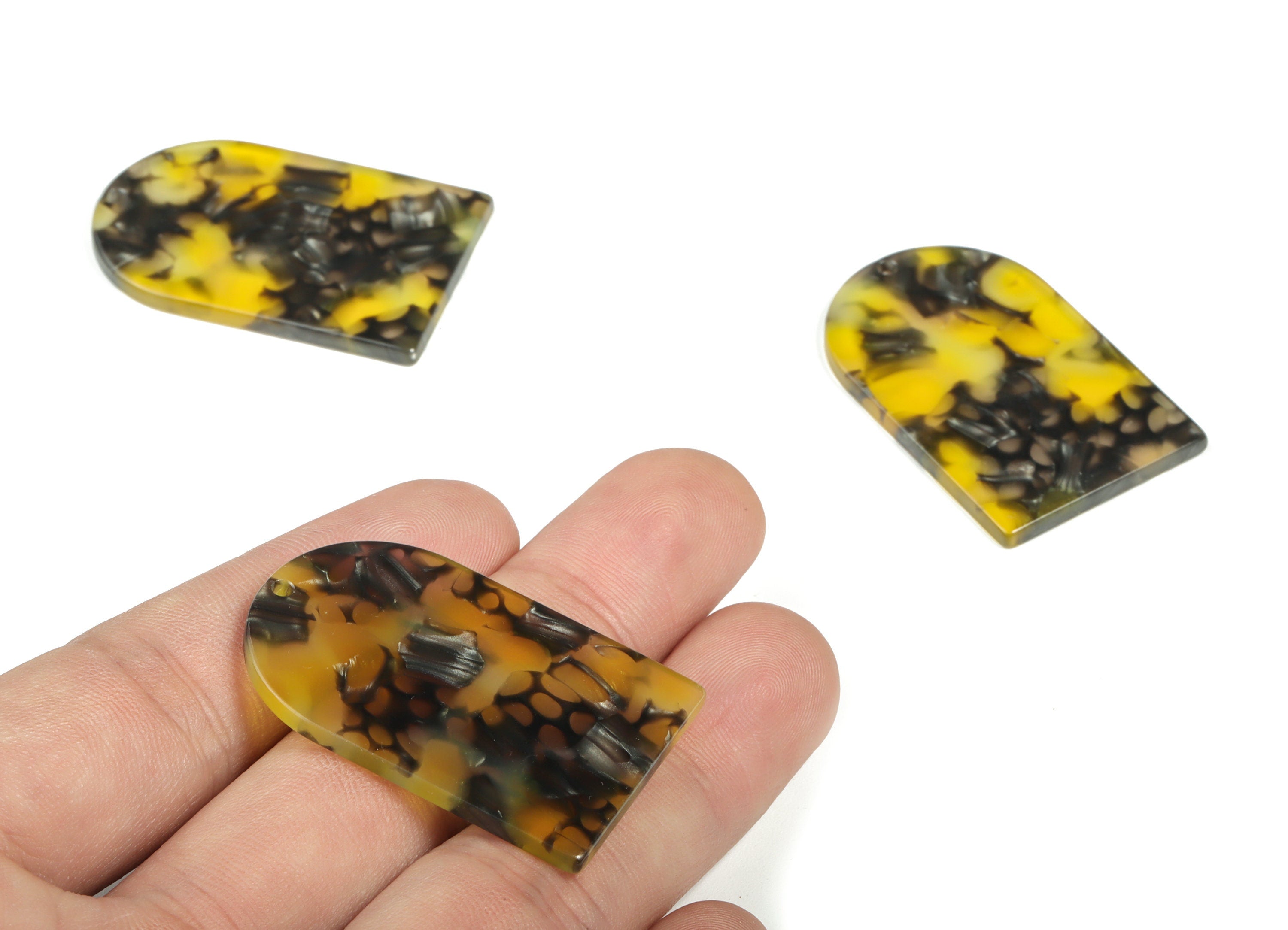 Acrylic D Earring Charms - Acrylic D Pendant - Earring Finding - Jewelry Making Supplies - Color Code:A570 - 39.86x26.05x2.6mm - AC2229-A570 - DOMEDBAZAAR