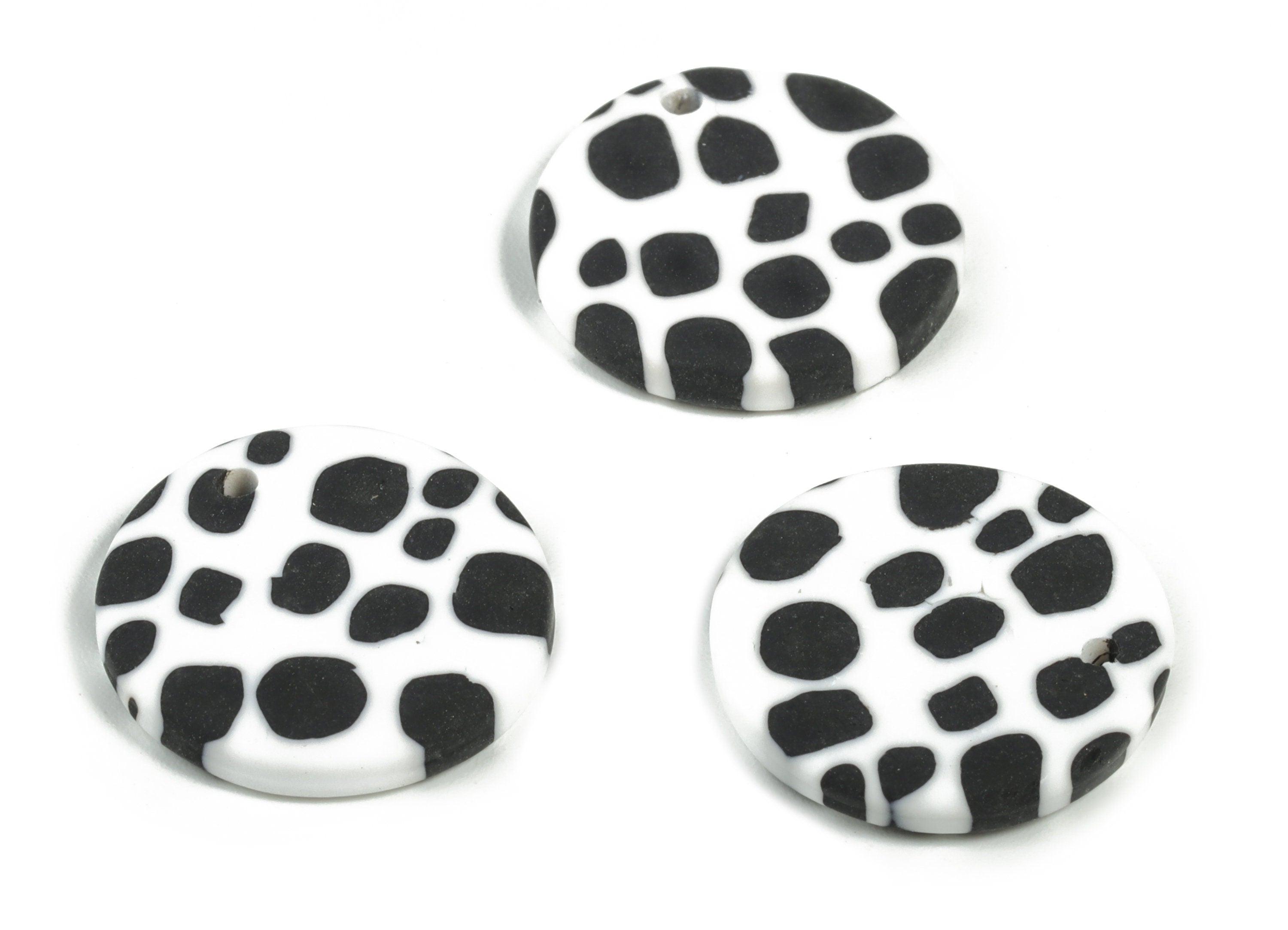 Polymer Clay Round Earring Charms - Polymer Clay Circle Pendant - Earring Findings - Jewellery Handmade - 19.89x19.83x3.39mm- PC2295E - DOMEDBAZAAR