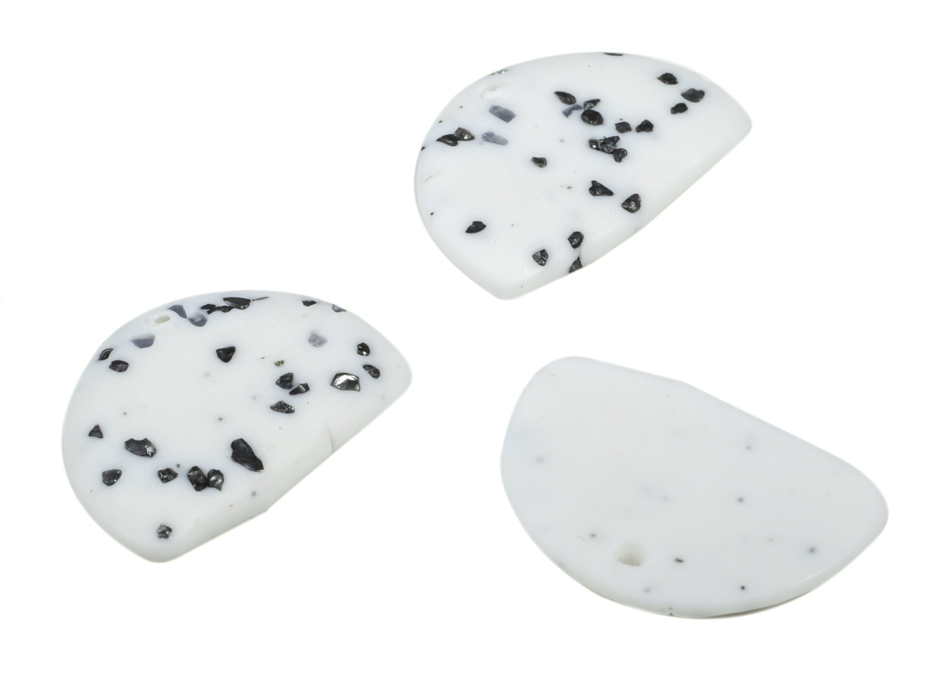 PolymerClay Half Moon Earring Charms - PolymerClay Semicircle Pandant - Earring Findings - Jewelry Handmade - 21.63x15.01x2.86mm - PC2300 - DOMEDBAZAAR