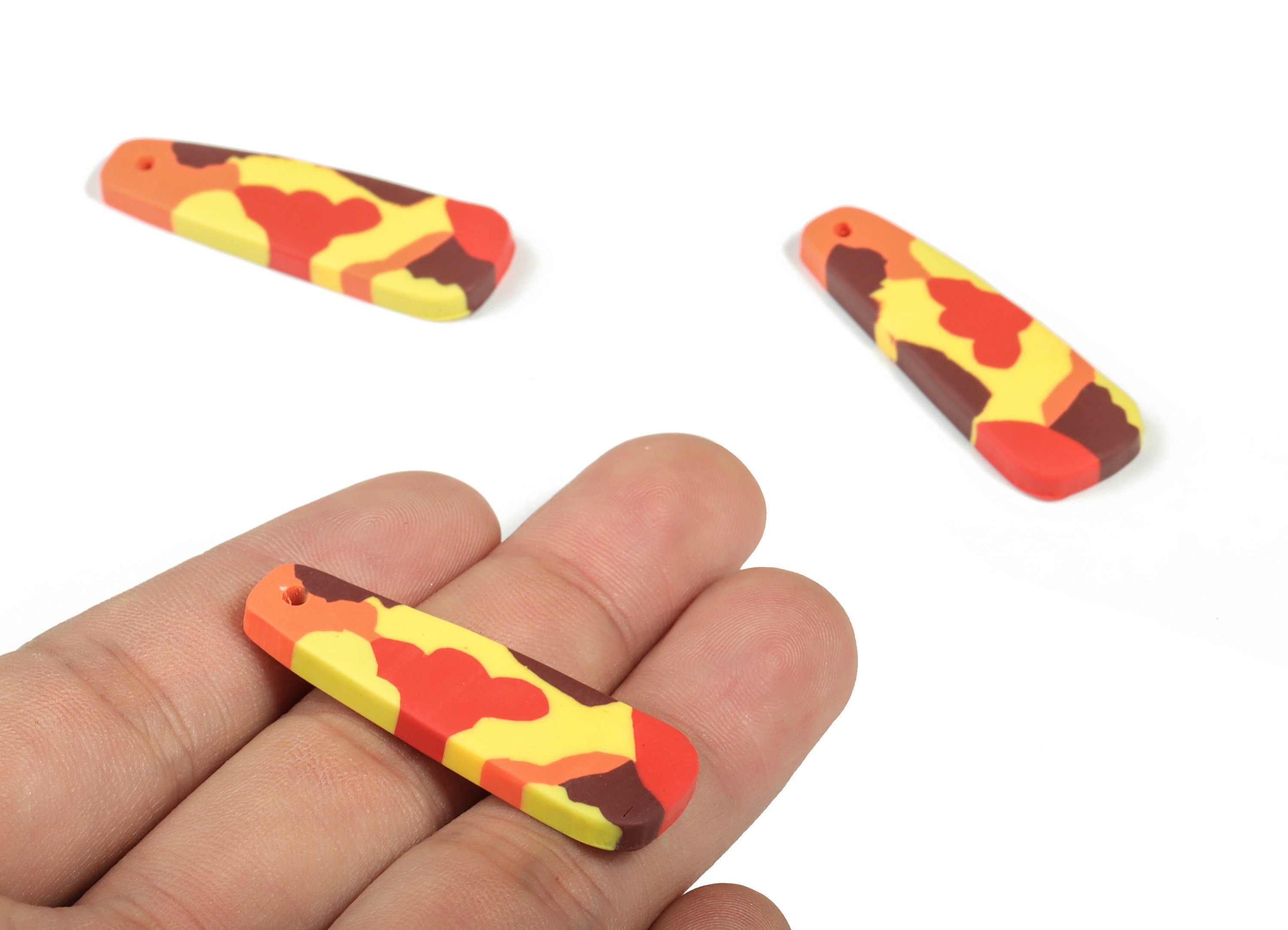 PolymerClay Strip Earring  PolymerClay-Charms-Strip Pandant - Earring Findings - Jewelry Handmade - 40.76x13.71x3.76mm - PC2279 - DOMEDBAZAAR