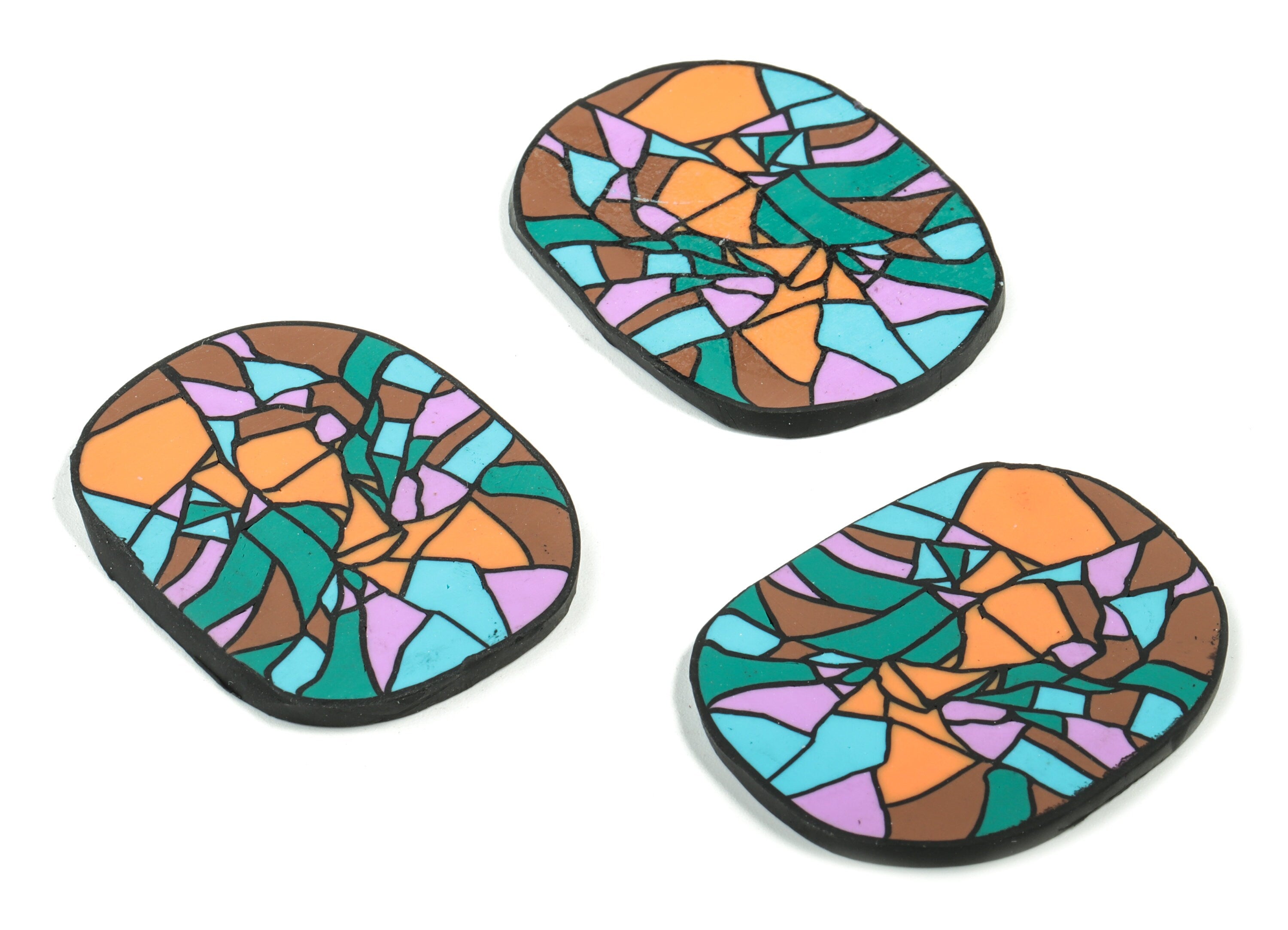 PolymerClay Oval Woman Earring Charms - PolymerClay Oval Woman Pandant - Earring Findings - Jewelry Handmade - 44.58x35.5x3.17mm - PC2301 - DOMEDBAZAAR