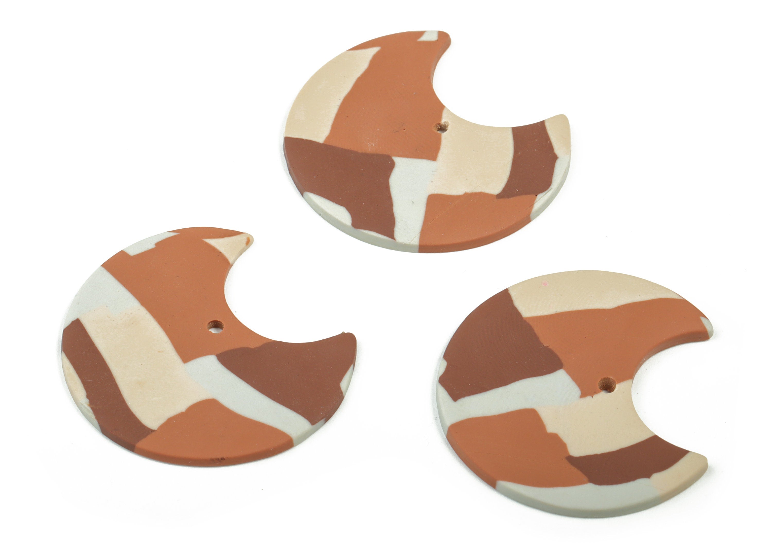 PolymerClay U Earring Charms - PolymerClay Moon Pandant - Earring Findings - Jewelry Handmade - 33.12x29.3x1.71mm - PC2280 - DOMEDBAZAAR