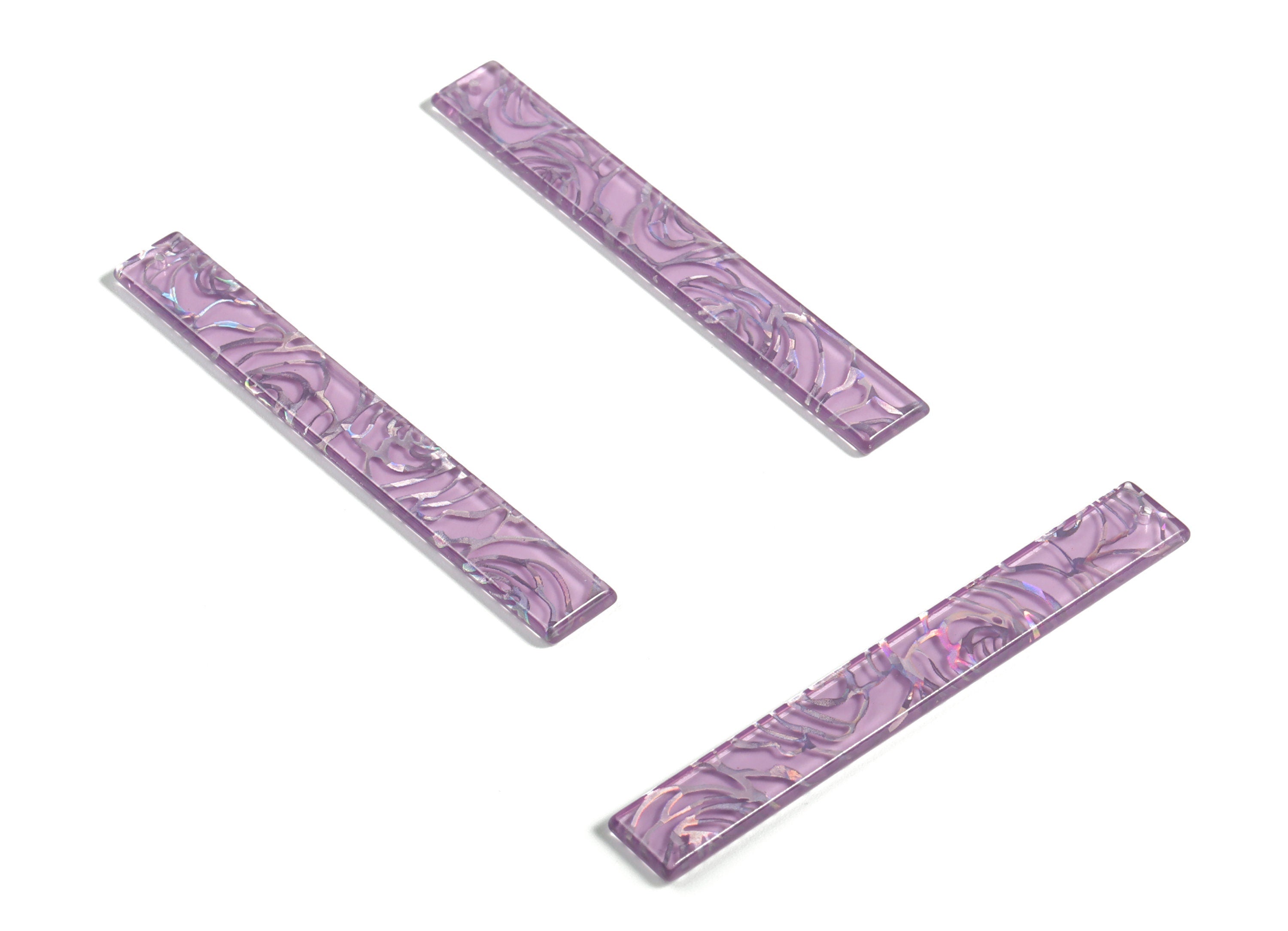Acrylic Long Stick Charms - Acrylic Bar Pendant - Earring Findings - Jewelry Supplies - Color Code: A586 - 59.88x7.83x2.63mm - AC1049-A586 - DOMEDBAZAAR