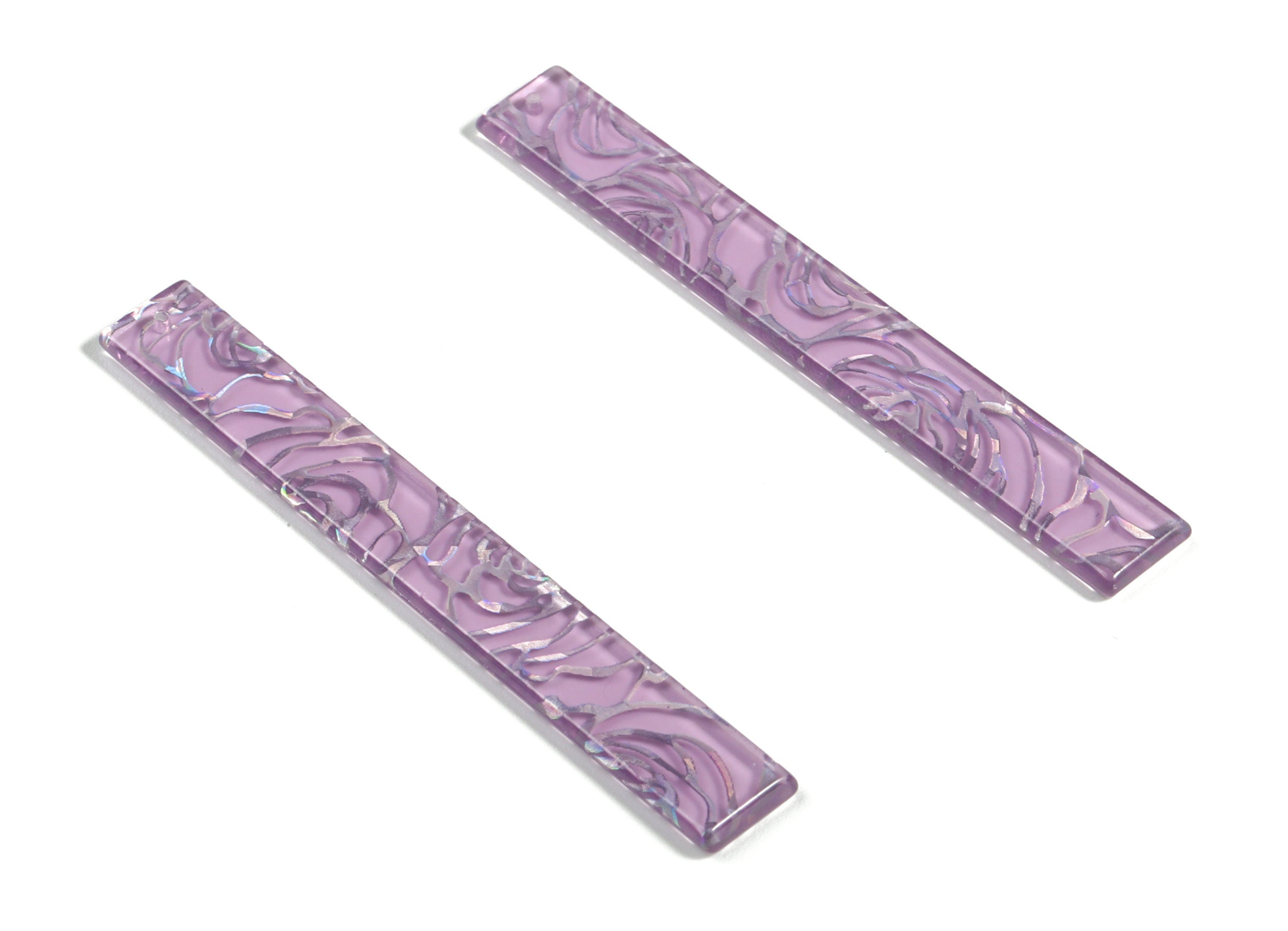 Acrylic Long Stick Charms - Acrylic Bar Pendant - Earring Findings - Jewelry Supplies - Color Code: A586 - 59.88x7.83x2.63mm - AC1049-A586 - DOMEDBAZAAR