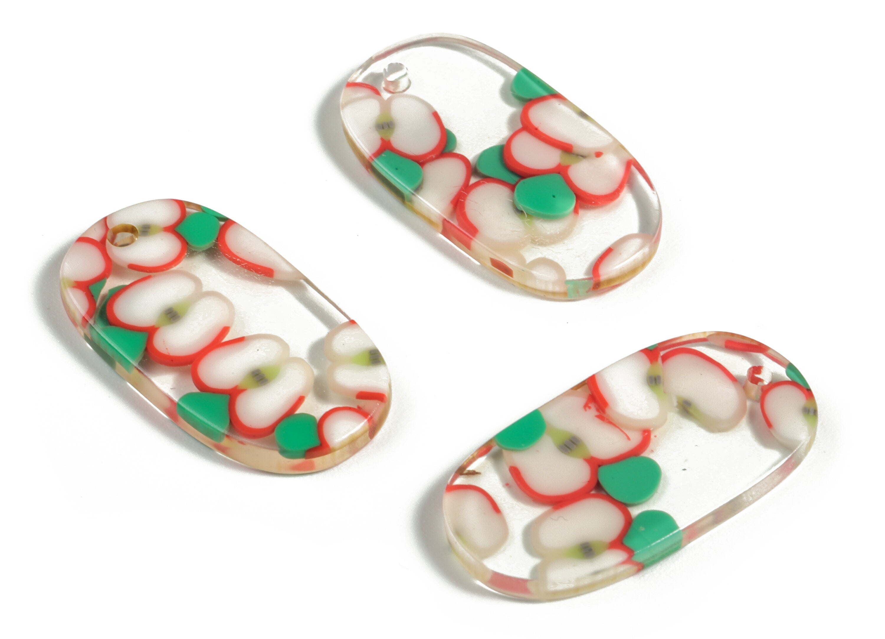 Acrylic Oval Earring Charms - Oval Shaped Pendant - Earring Findings - Jewelry Supplies - Color Code:A581 - 26.7x14x2.6mm - AC1156-A581 - DOMEDBAZAAR