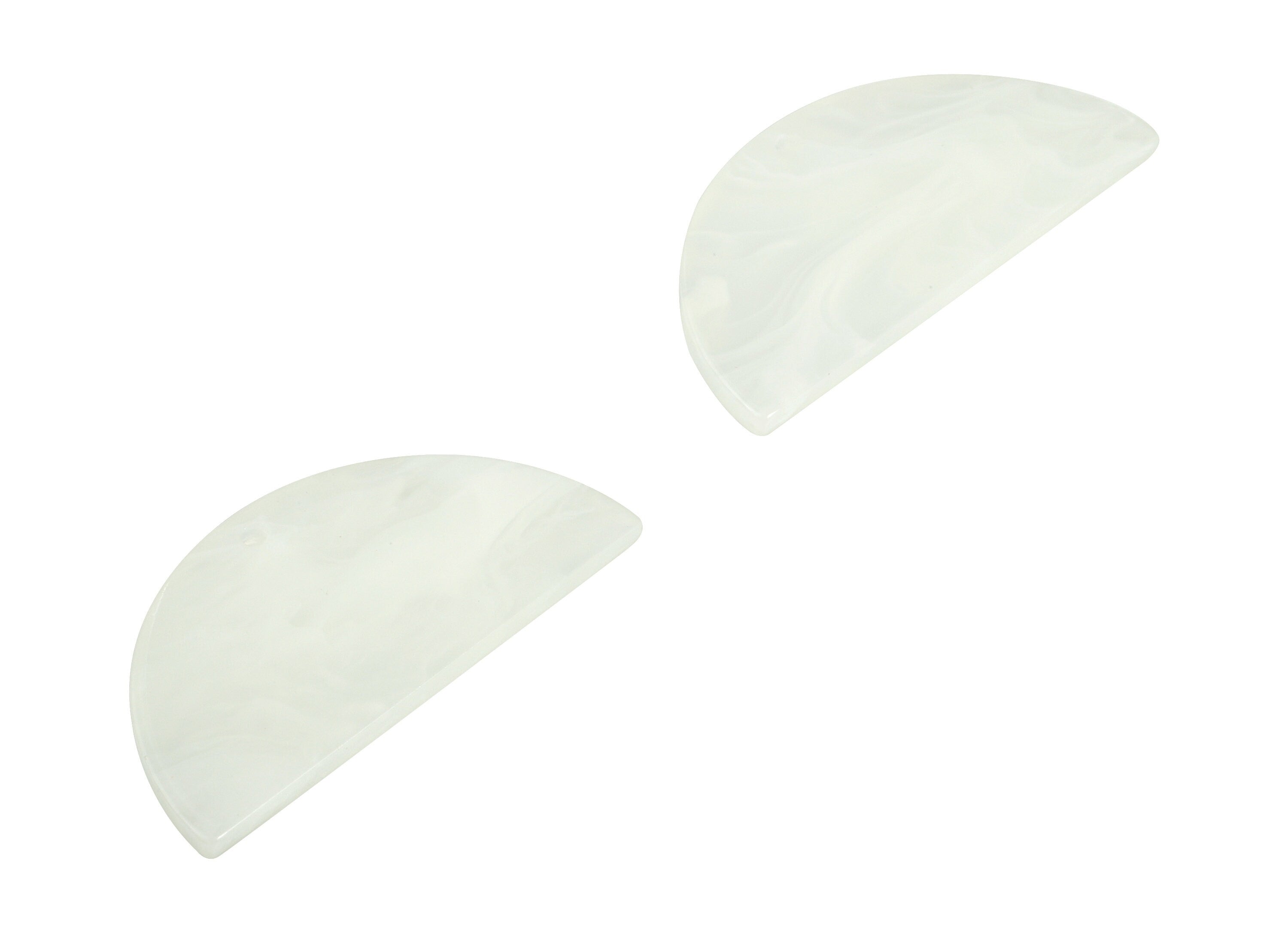 Acrylic Semicircle Earring Charms - Acrylic Half Moon Pendant - Jewelry Making Supplies - Color Code: A520 - 37.49x18.73x2.2mm - AC2252-A520 - DOMEDBAZAAR