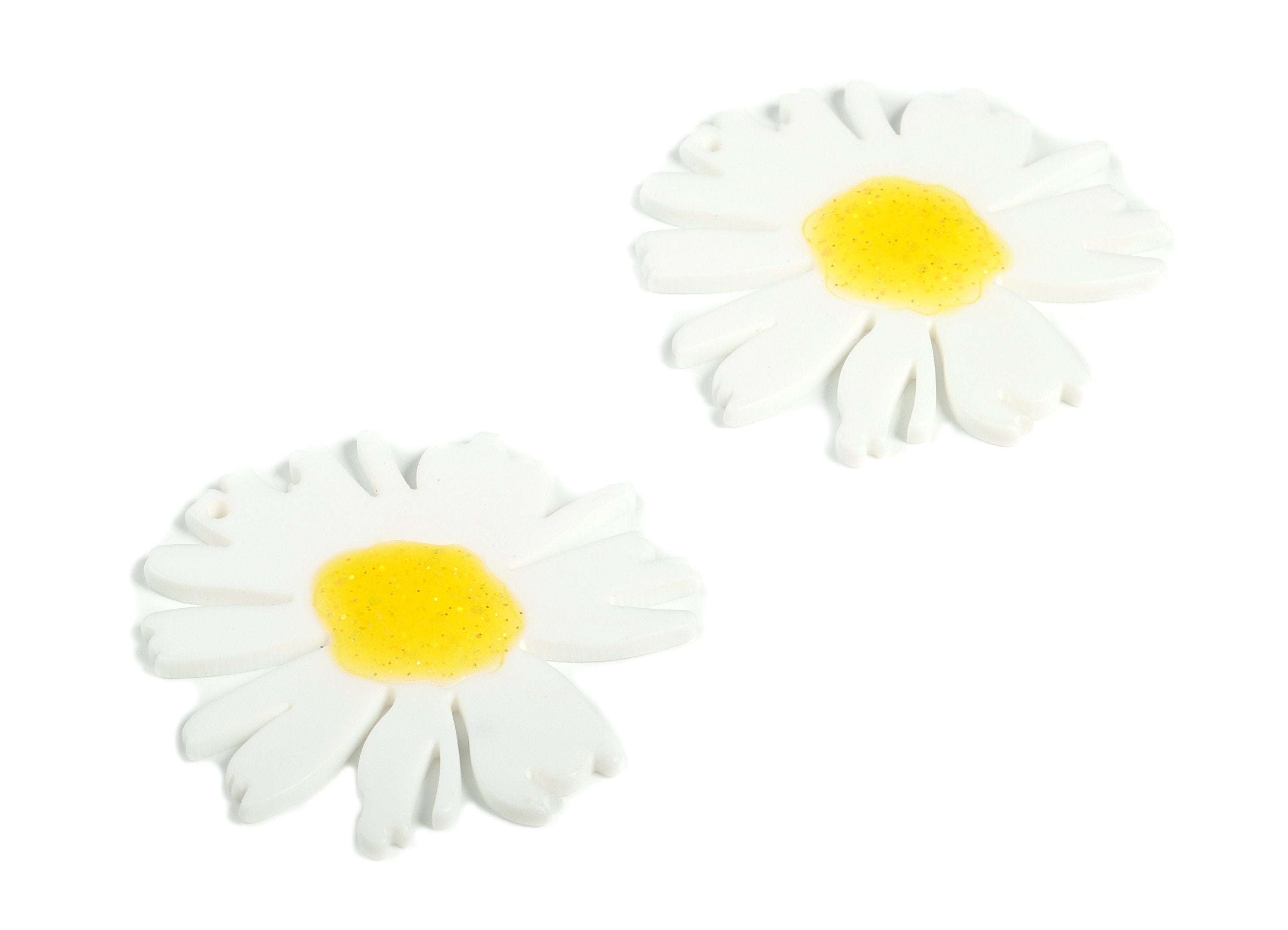 Spray lacquer Acrylic Flower Earring Charms - Acrylic Flower Pendant - Earring Findings - Jewellery Making Supplies - 44.3x43x4.3mm - AC2254 - DOMEDBAZAAR