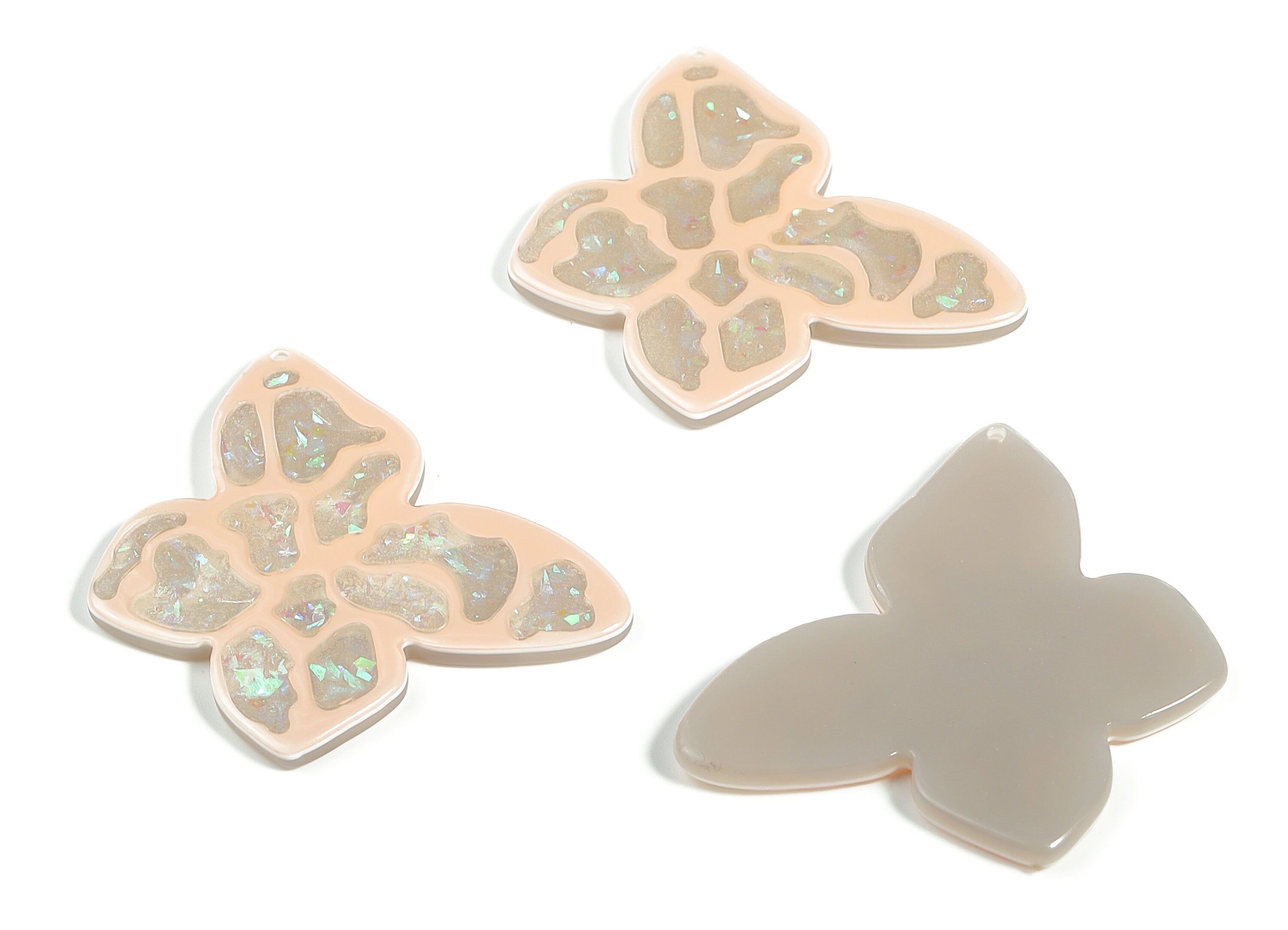 Spraylacquer Acrylic Butterfly Earring Charms - Acrylic Butterfly Pendant - Jewelry Making Supplies - 40.39x29.03x2.84mm - AC2256 - DOMEDBAZAAR
