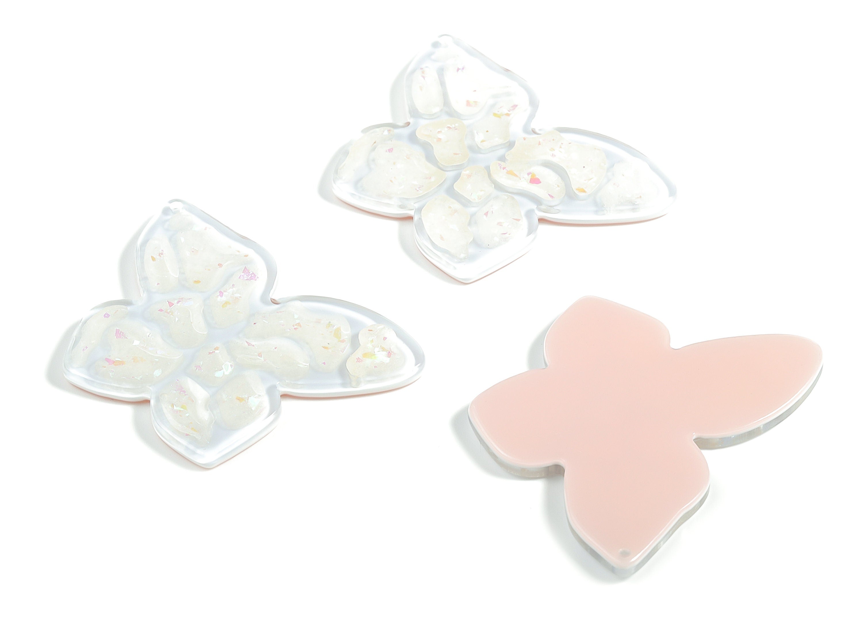Spraylacquer Acrylic Butterfly Earring Charms - Acrylic Butterfly Pendant - Jewelry Making Supplies - 40.07x28.9x2.73mm - AC2257 - DOMEDBAZAAR