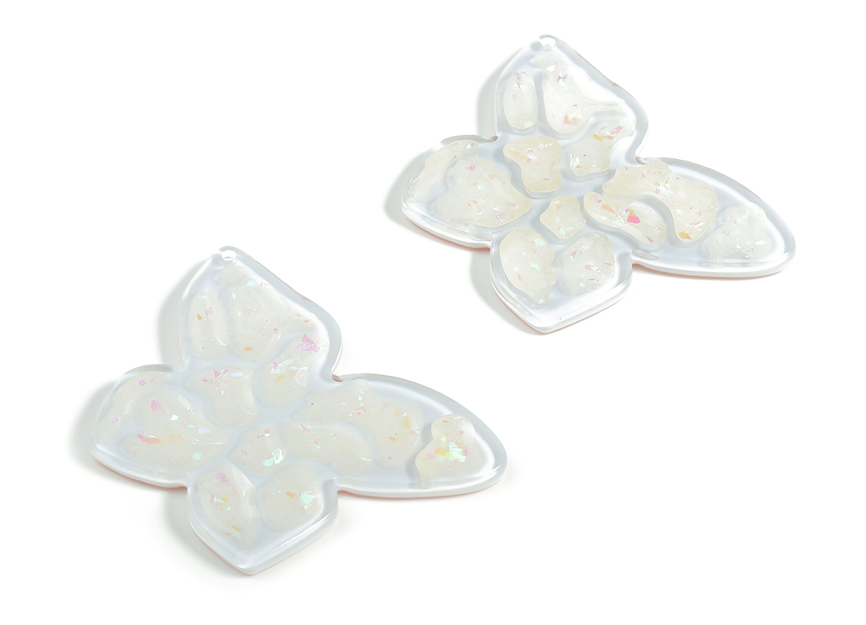 Spraylacquer Acrylic Butterfly Earring Charms - Acrylic Butterfly Pendant - Jewelry Making Supplies - 40.07x28.9x2.73mm - AC2257 - DOMEDBAZAAR