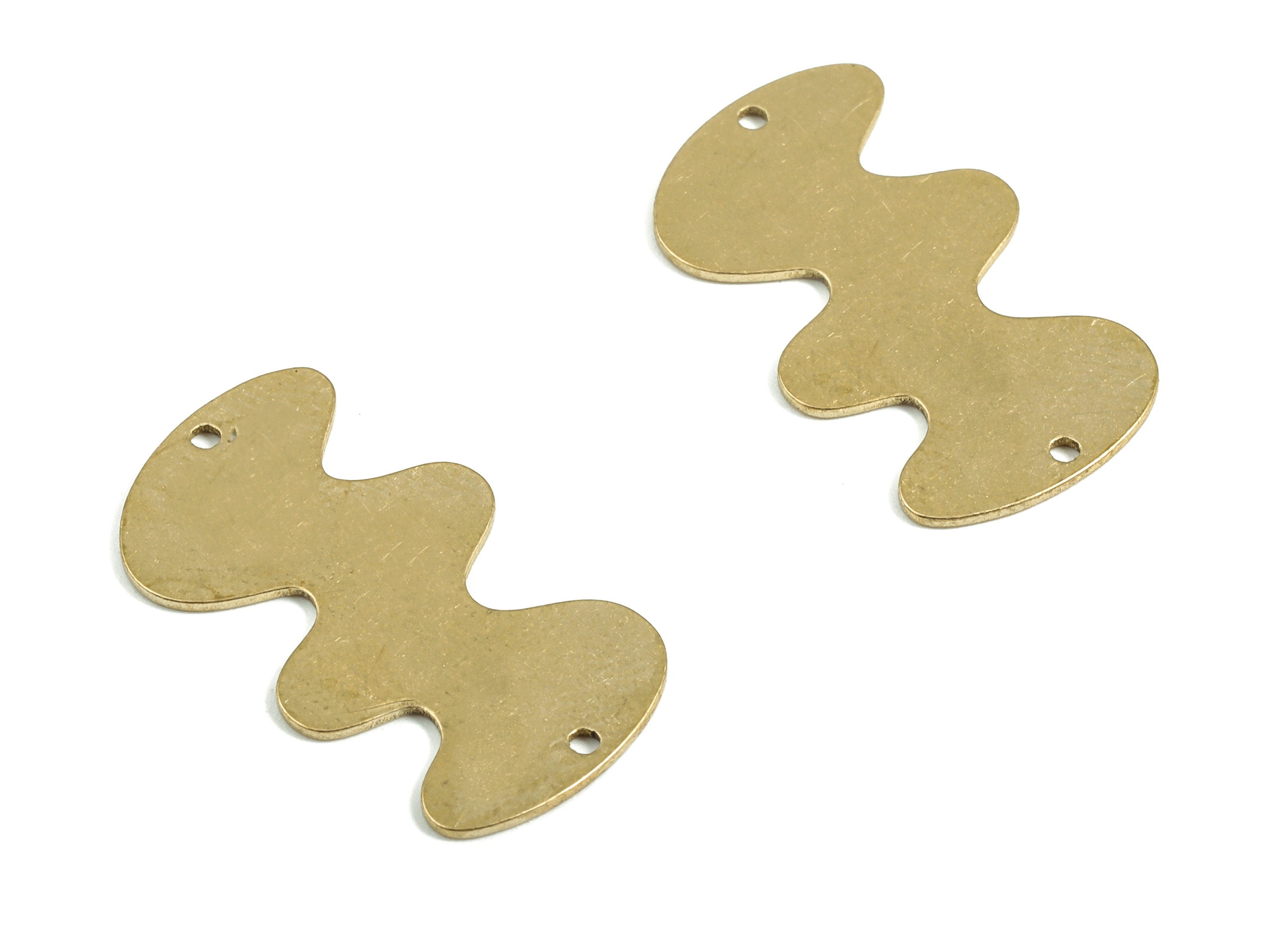 Personalized stamping blank - Cloud Earring Connector - Raw Brass Cloud Earring Charms - Earrings Finding  - 22.29x12.5x0.57mm - PP4035 - DOMEDBAZAAR