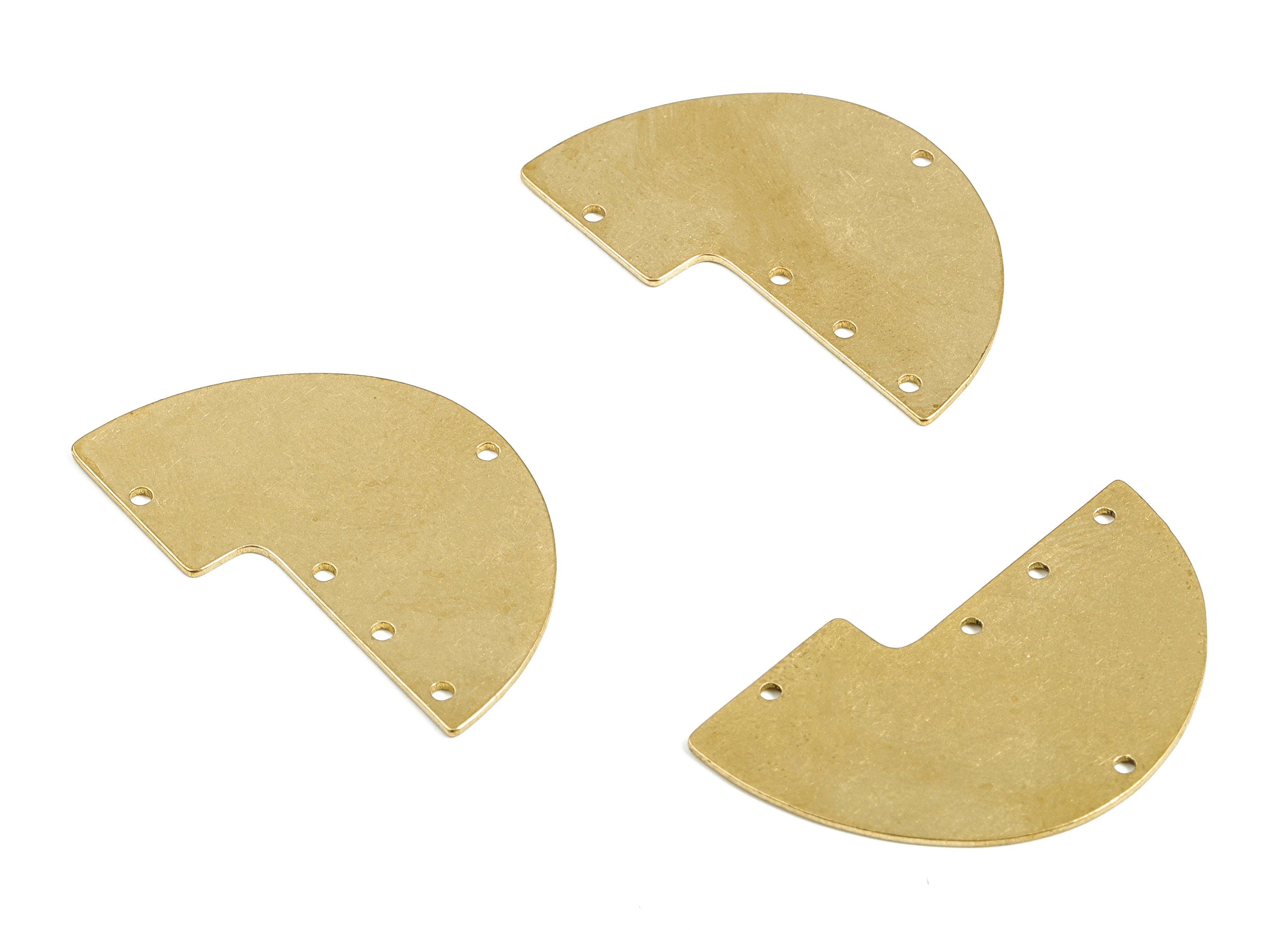 Personalized stamping blank - Brass Half Moon Earring Connector - Raw Brass Semi Circle Pendant - 32.13x20.48x0.57mm - PP4048 - DOMEDBAZAAR