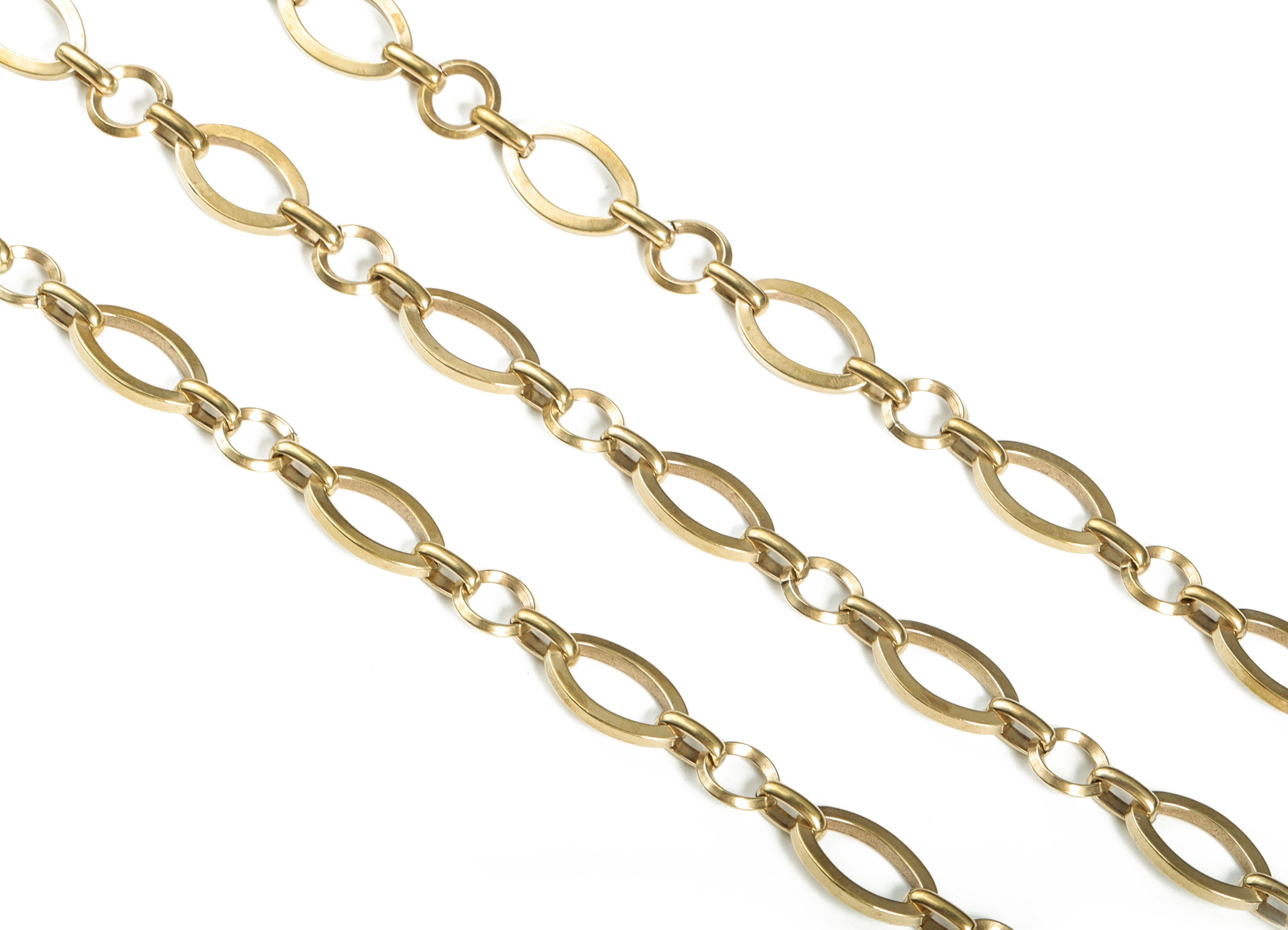 Oval Paper Clip Layering Chain - Raw Brass Flat Oval Cable Chain - Openlink Oval Rolo Chain - For Necklace Bracelet 0.72"x0.46"x0.08" CC1186 - DOMEDBAZAAR