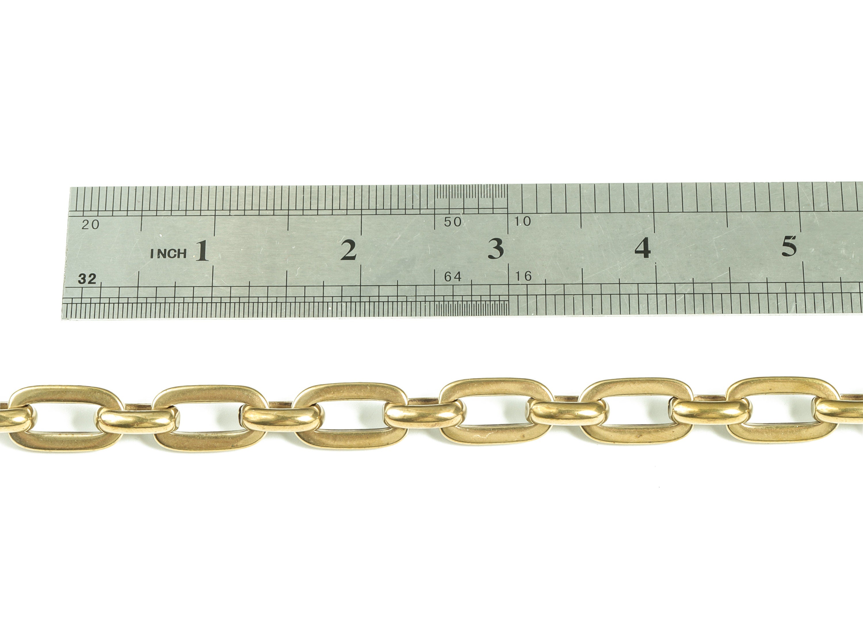 Raw Brass Oval Rolo Cable Chain-Oval Paper Clip Layering Chain- Open Link Thick Chain For Necklace & Bracelet - 0.78"x0.44"x0.11" - CC1181 - DOMEDBAZAAR