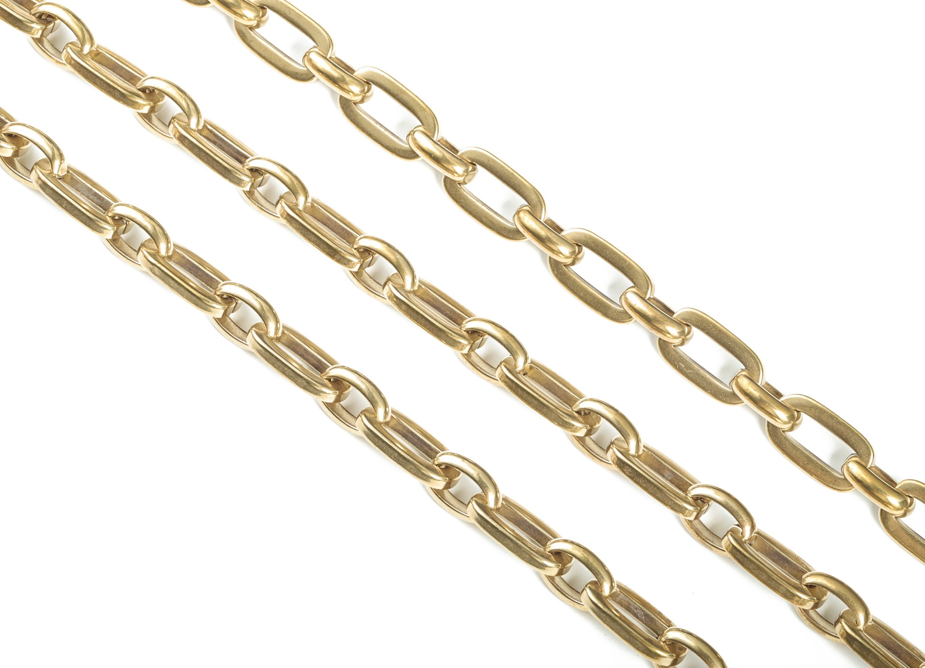 Raw Brass Oval Rolo Cable Chain-Oval Paper Clip Layering Chain- Open Link Thick Chain For Necklace & Bracelet - 0.78"x0.44"x0.11" - CC1181 - DOMEDBAZAAR