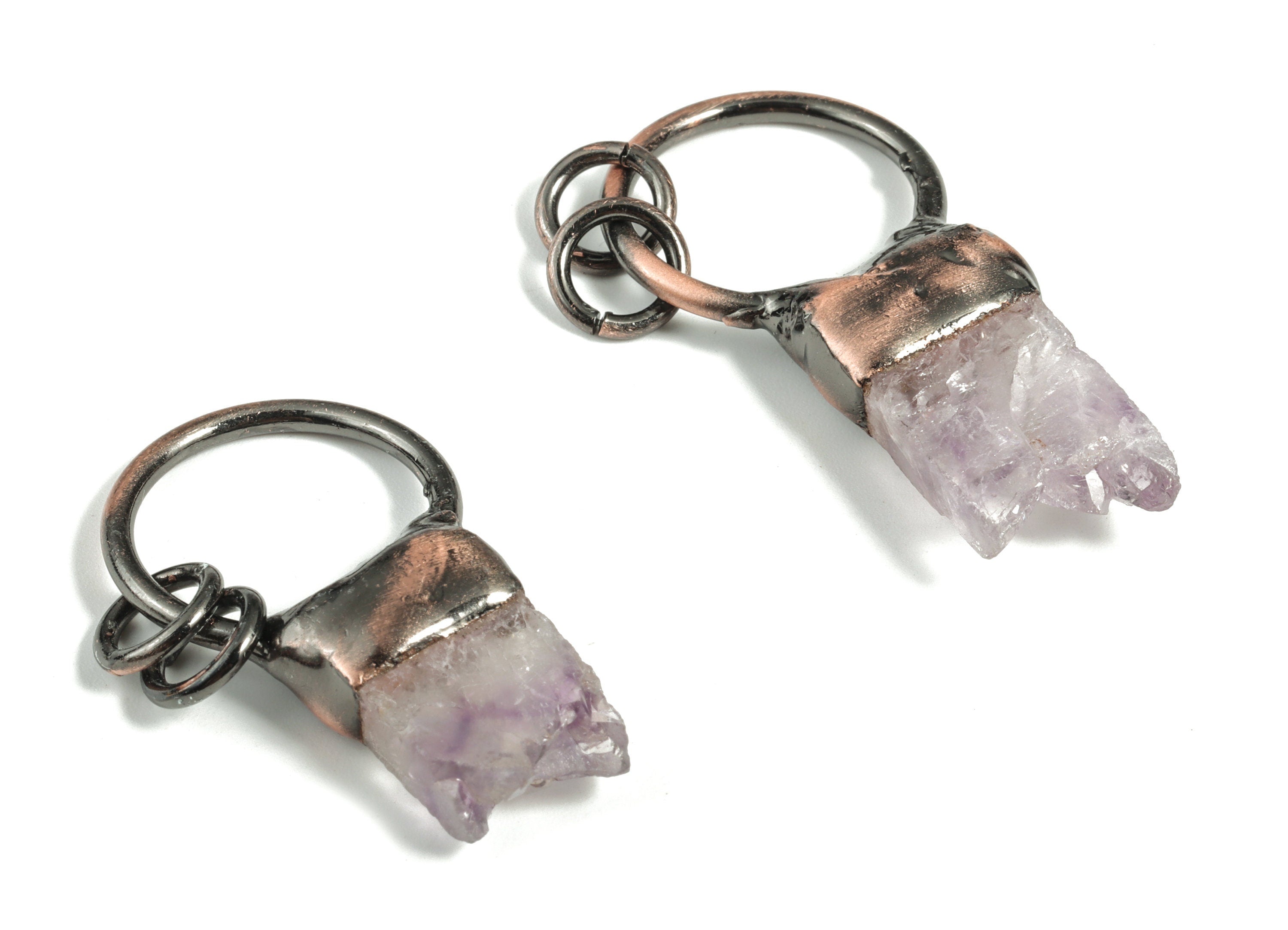 Raw Amethyst Crystal Charms – Tumble Amethyst Stone Pendant – DIY Jewelry Making Supplies – Average Size - 39.95×22.13×8.16mm - NS1302 - DOMEDBAZAAR