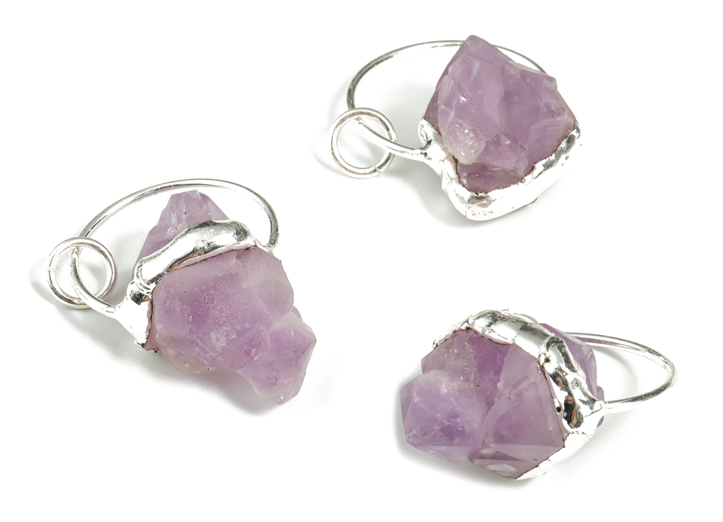 Purple Amethyst Pendant – Natural Purple Amethyst Healing Stones - Jewelry Making Supplies – Average Size - 44.16×29.55×19.22mm - NS1306 - DOMEDBAZAAR