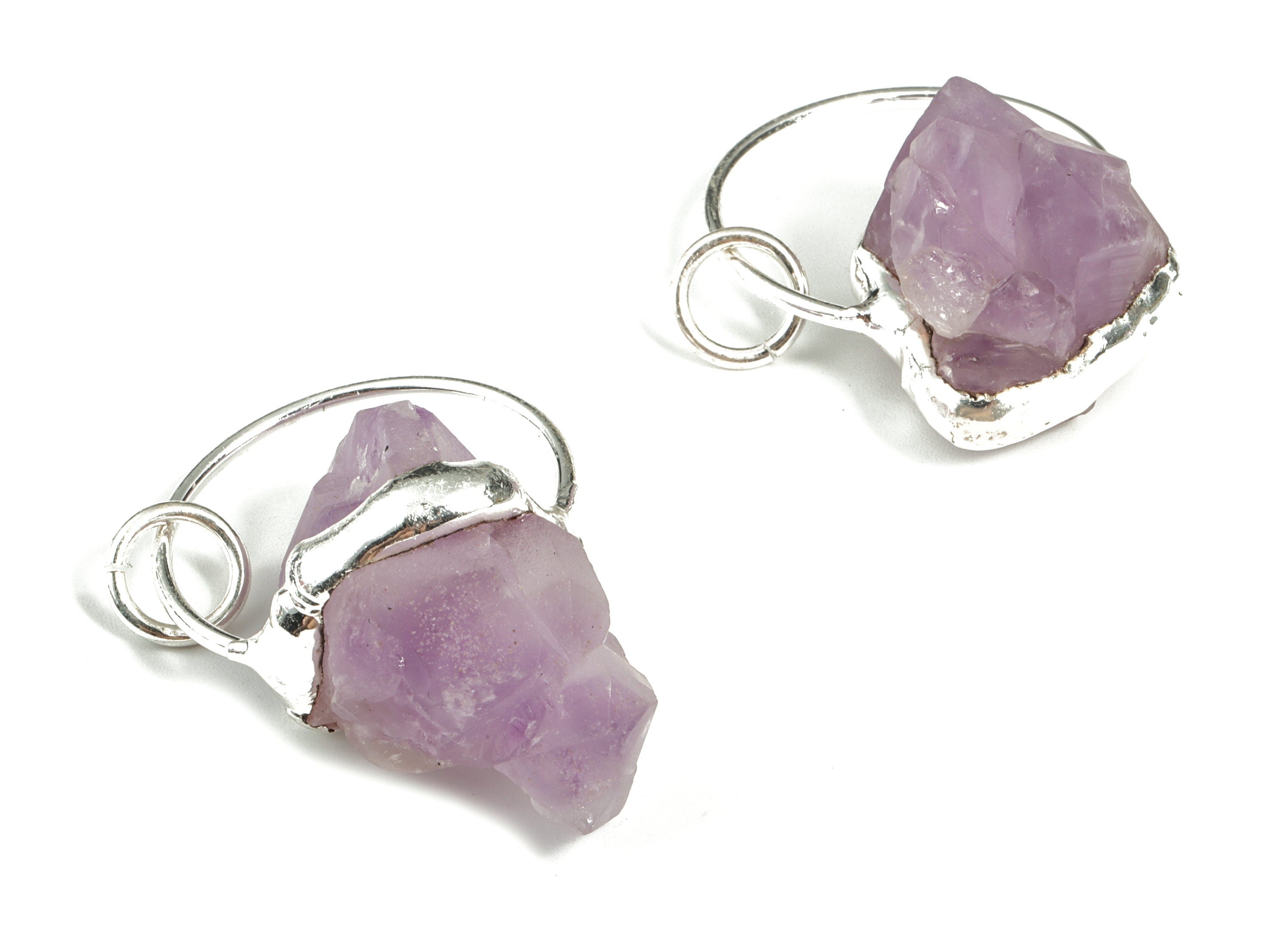 Purple Amethyst Pendant – Natural Purple Amethyst Healing Stones - Jewelry Making Supplies – Average Size - 44.16×29.55×19.22mm - NS1306 - DOMEDBAZAAR