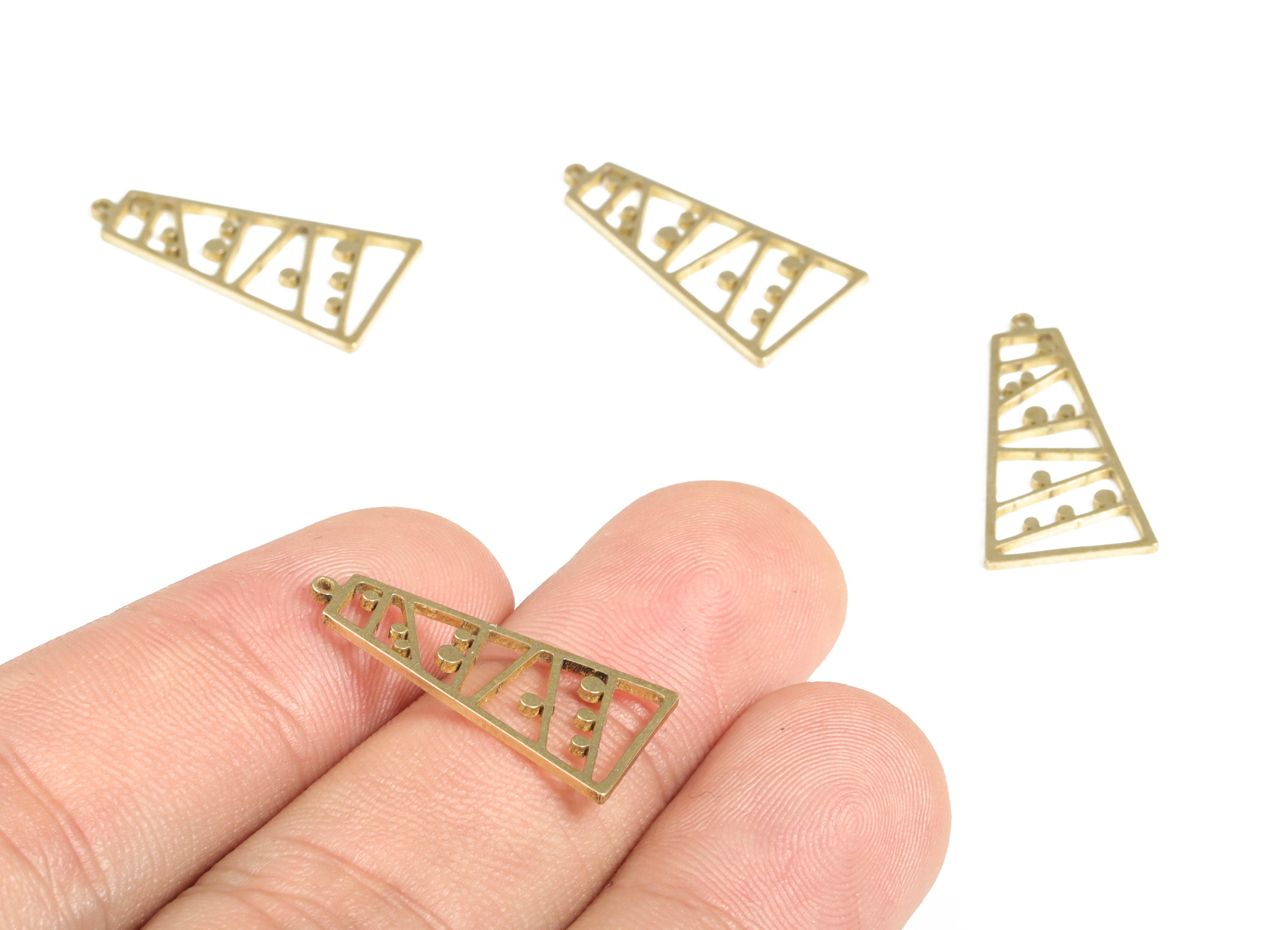 Brass Wave Earring Charms - Raw Brass Trapezoid Pendant – Trapezoid Shape Charm – DIY Jewelry Making Supplies - 23.2x11.49x0.81mm - PP4047 - DOMEDBAZAAR
