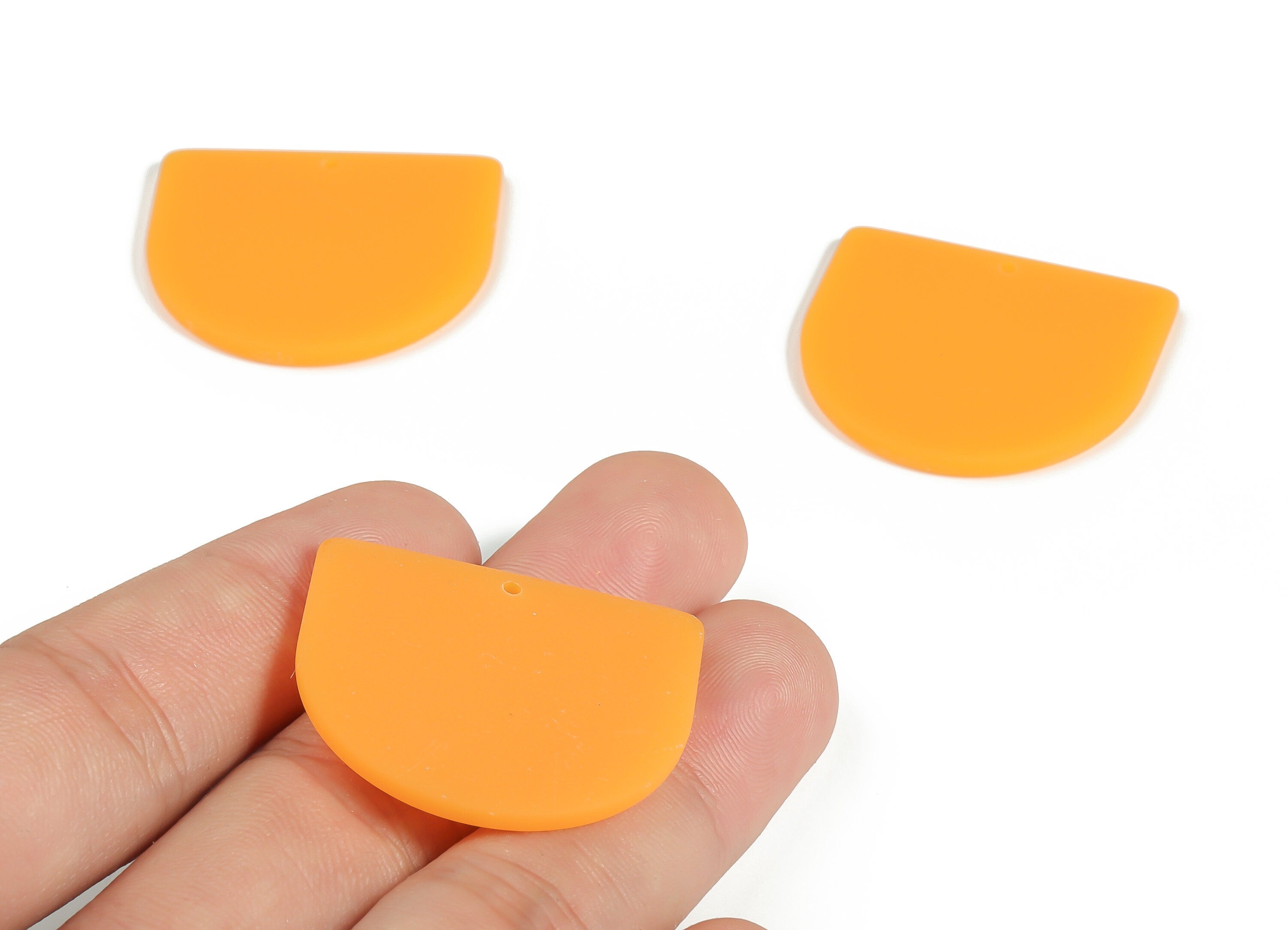 Acrylic D Earring Charms - Acrylic D Shape Pendant - Jewelry Supplies - Earring Finding - Color Code: A650 -33.23x29.09x2.70mm - AC1094-A650 - DOMEDBAZAAR