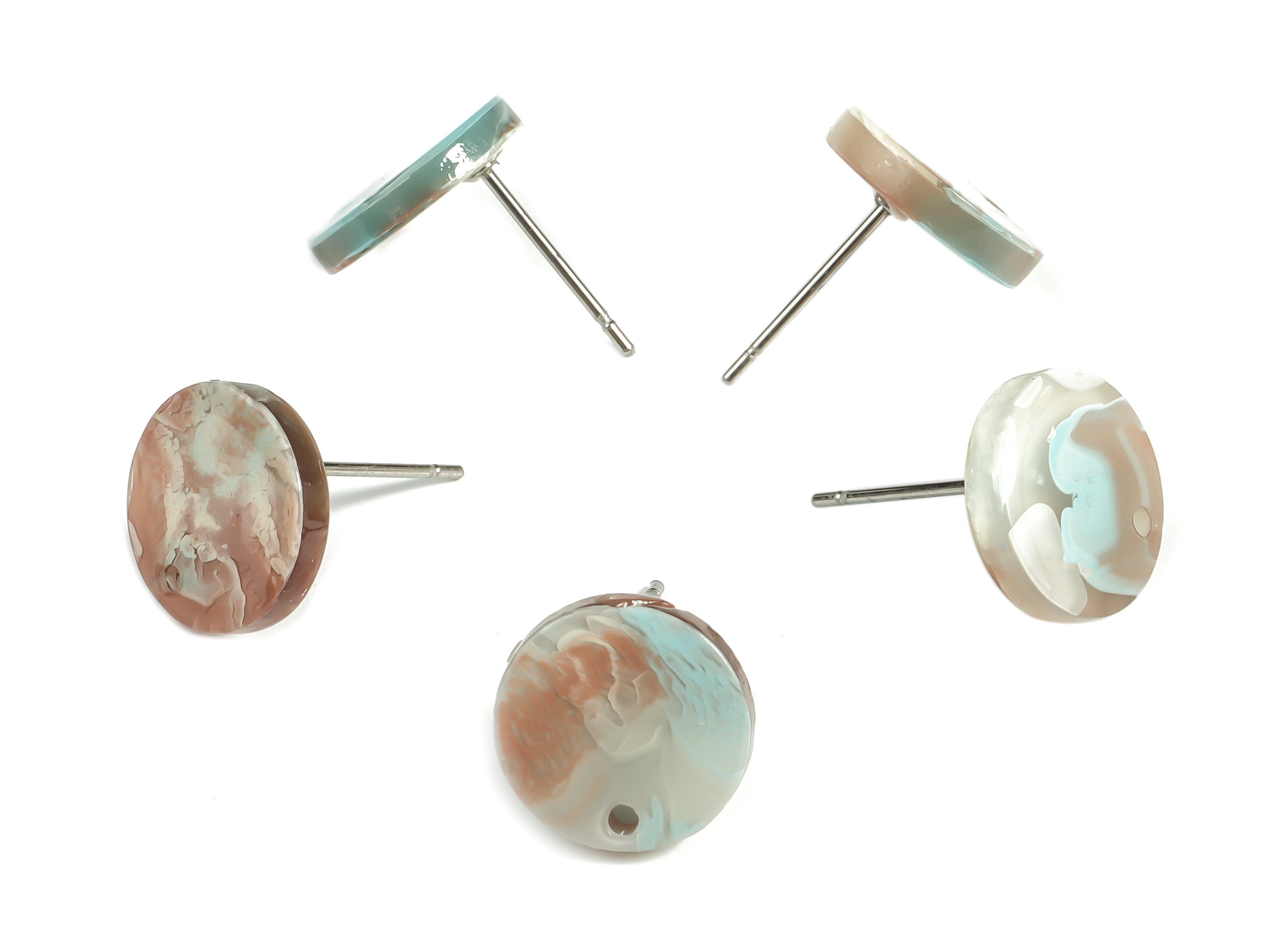 Acrylic Round Earring Post - Acrylic Round Earring Stud - Earring Post Findings - Color Code: A585- 11.83x11.67x2.53mm - AC1139-A585 - DOMEDBAZAAR