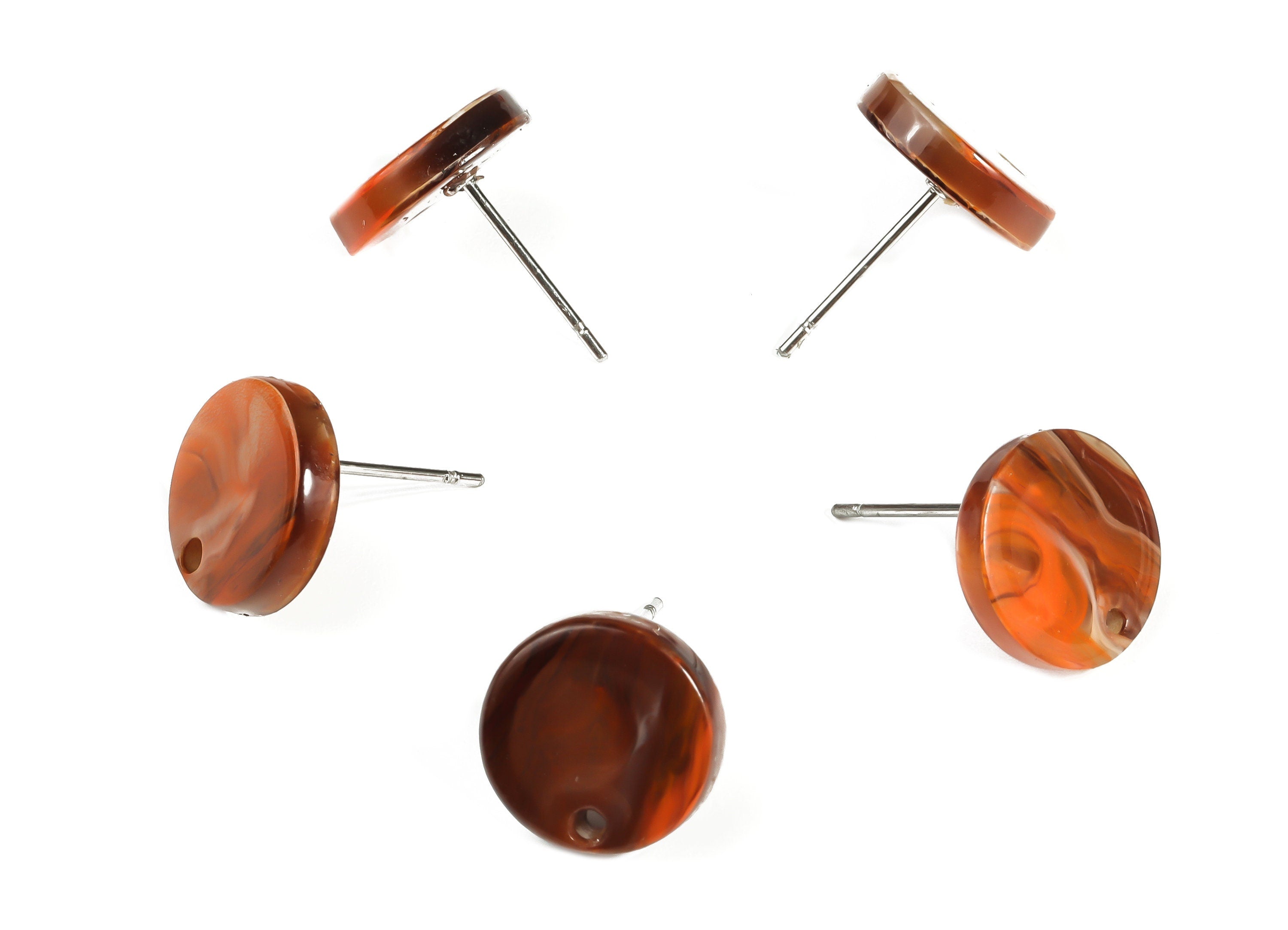 Acrylic Round Earring Post - Acrylic Round Earring Stud - Earring Post Findings - Color Code: A622- 11.78x11.67x2.61mm - AC1139-A622 - DOMEDBAZAAR