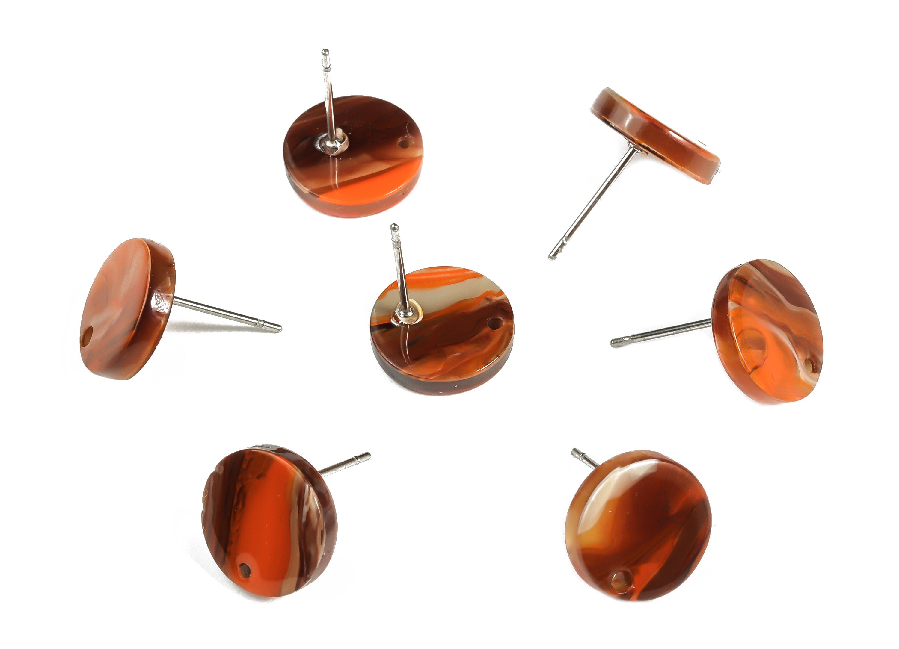 Acrylic Round Earring Post - Acrylic Round Earring Stud - Earring Post Findings - Color Code: A622- 11.78x11.67x2.61mm - AC1139-A622 - DOMEDBAZAAR