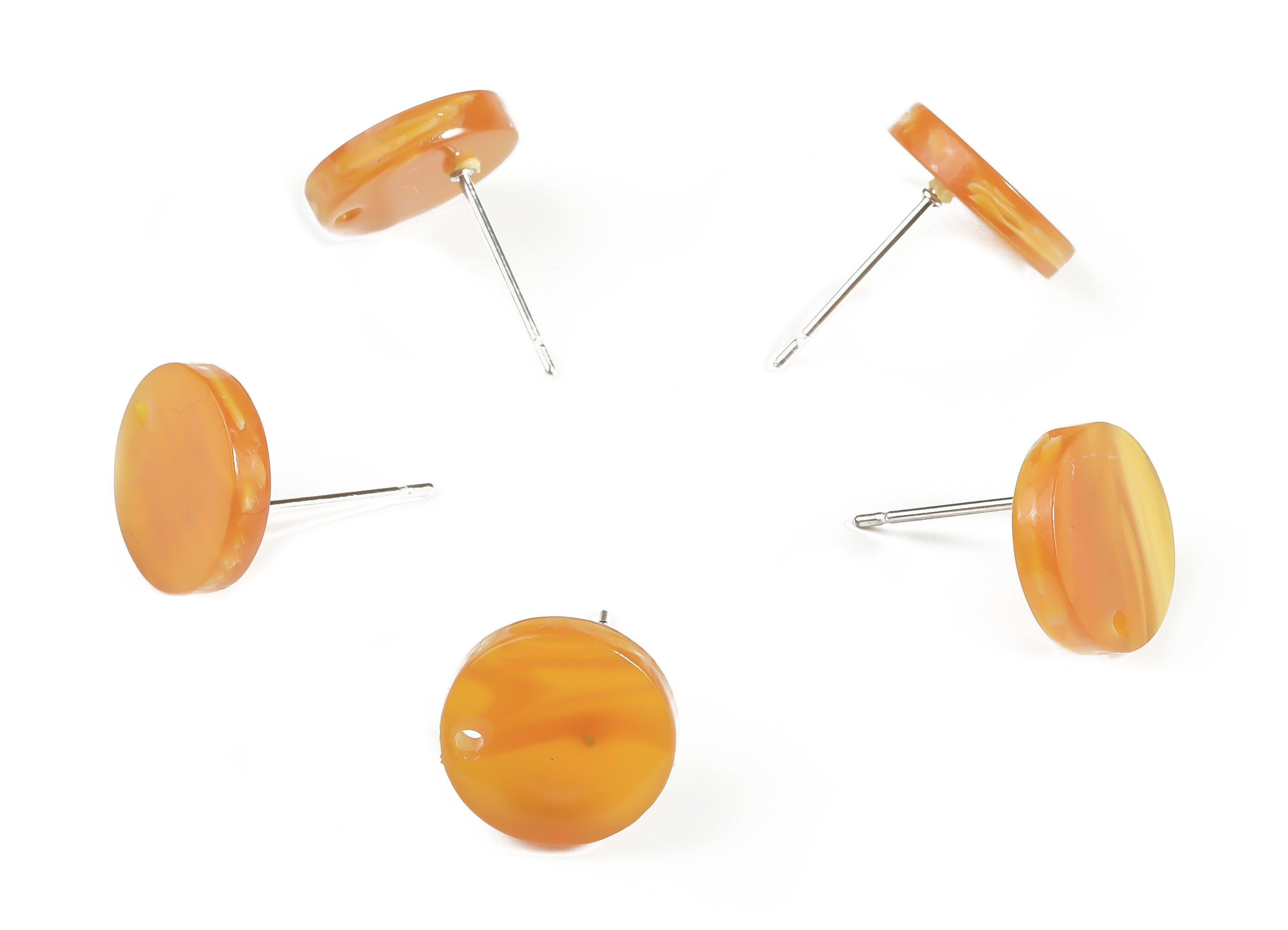 Acrylic Round Earring Post - Acrylic Round Earring Stud - Earring Post Findings - Color Code: A563 - 11.76x11.64x2.66mm - AC1139-A563 - DOMEDBAZAAR