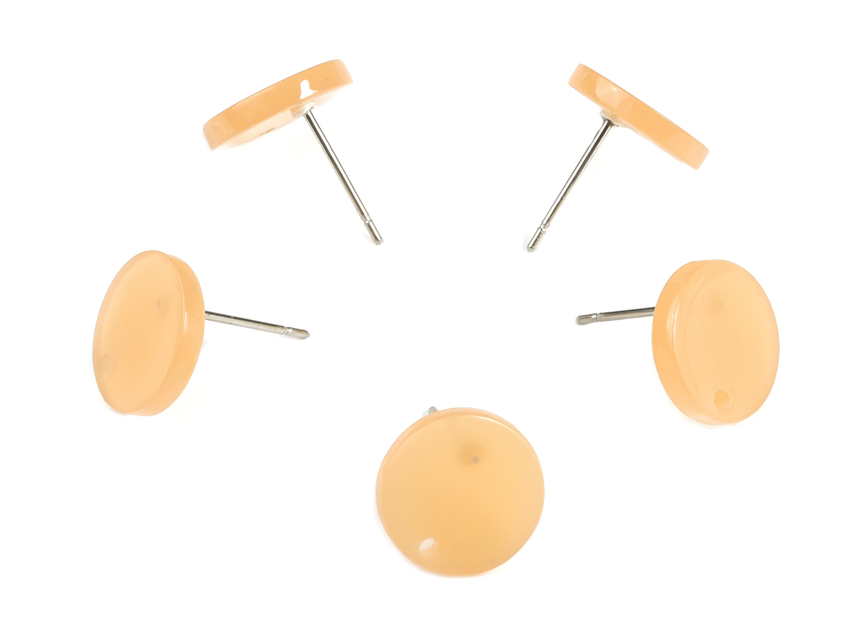 Acrylic Round Earring Stud - Acrylic Round Earring Post - Earring Post Findings - Color Code: A628- 11.73x11.71x2.19mm - AC1139-A628 - DOMEDBAZAAR